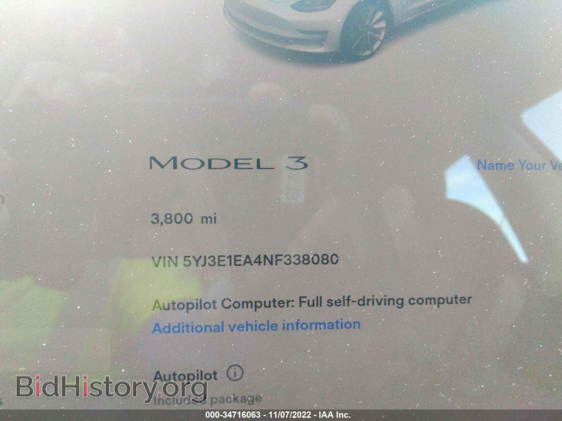 2022 TESLA MODEL 3 - VIN: 5YJ3E1EA4NF338080 - Photo 7