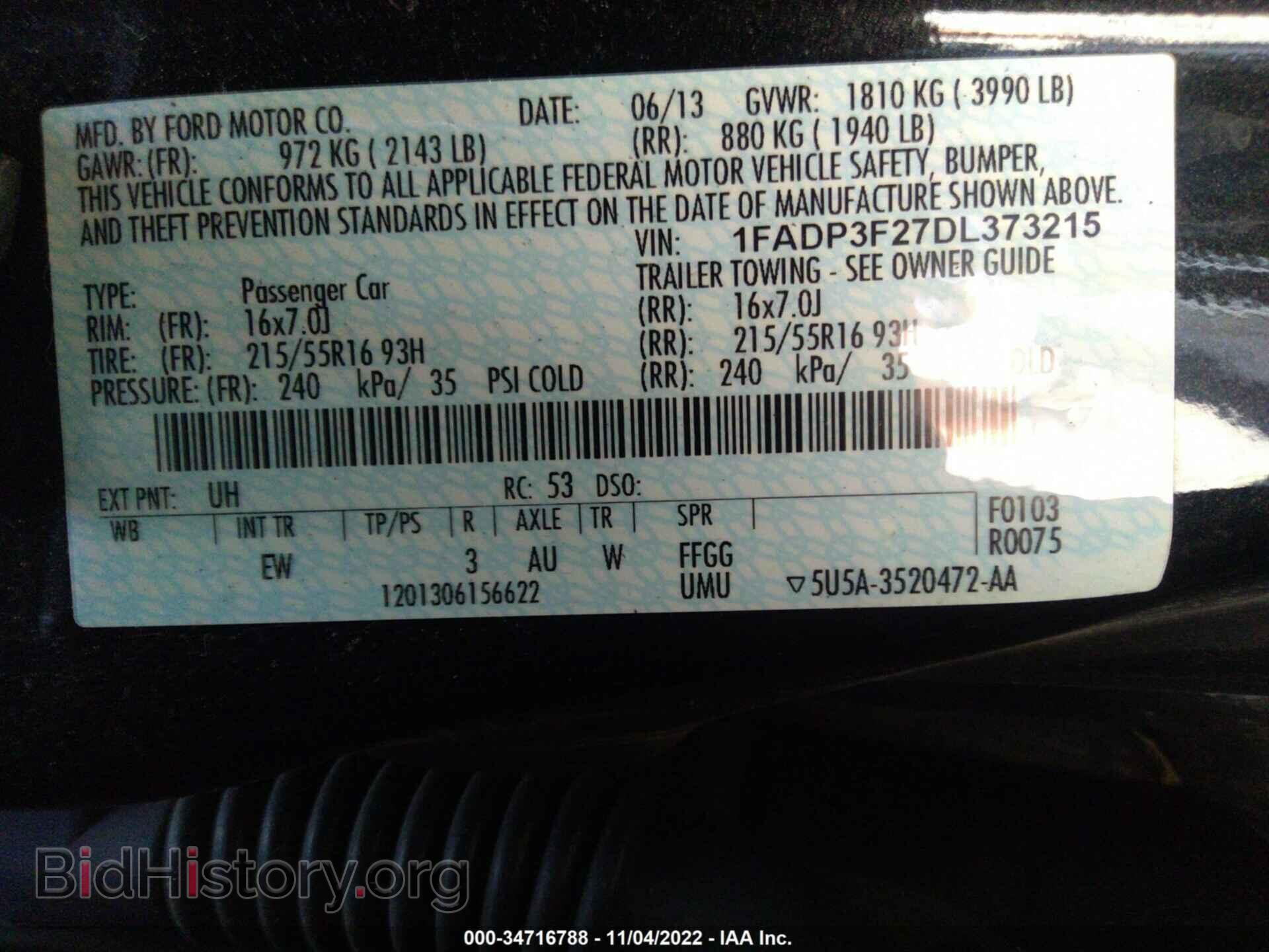 2013 FORD FOCUS - VIN: 1FADP3F27DL373215 - Фото 9