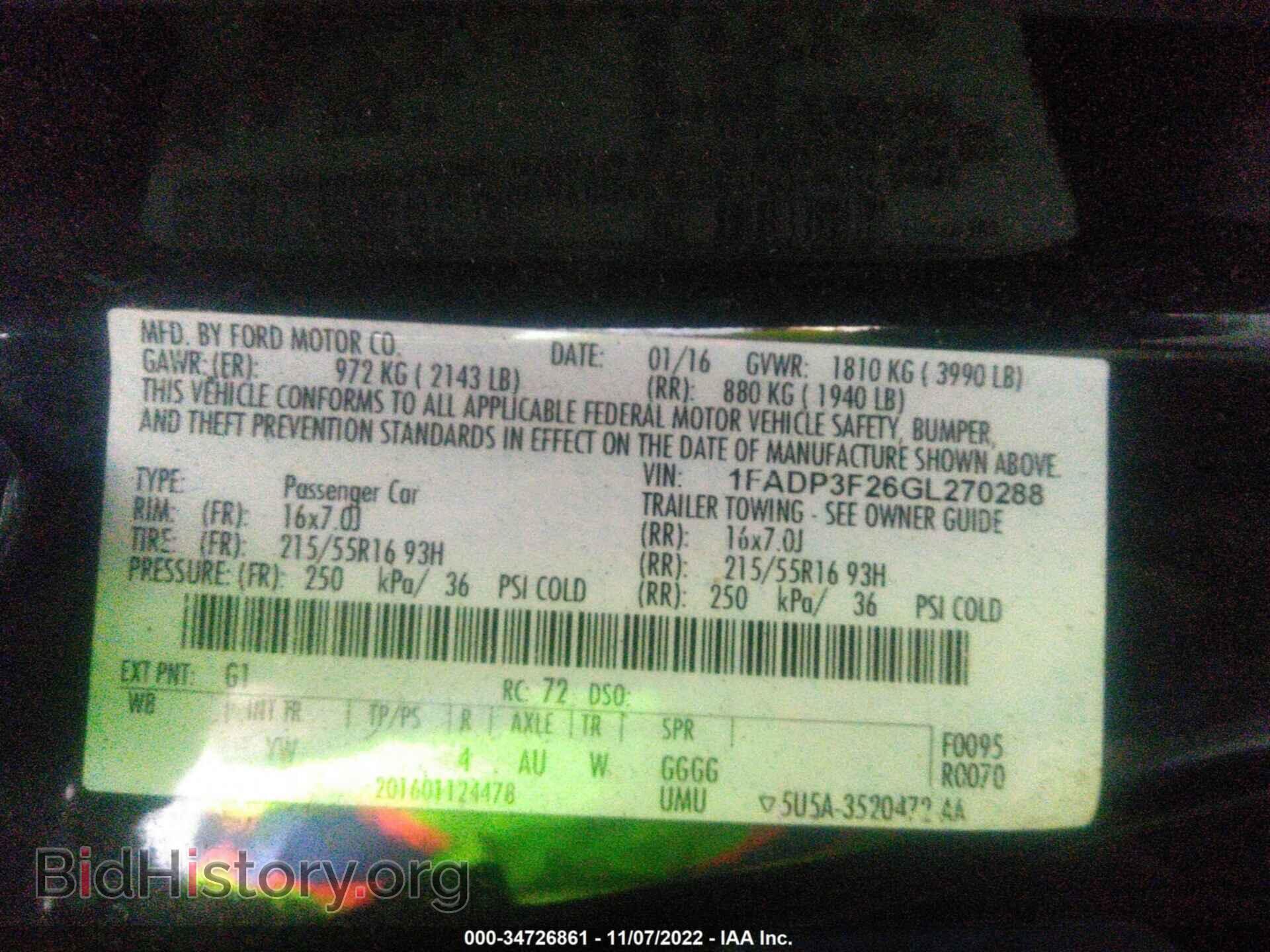 2016 FORD FOCUS - VIN: 1FADP3F26GL270288 - Photo 9