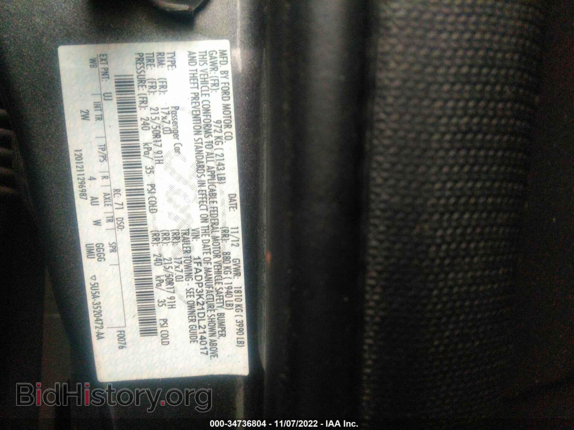 2013 FORD FOCUS - VIN: 1FADP3K21DL214017 - Photo 9