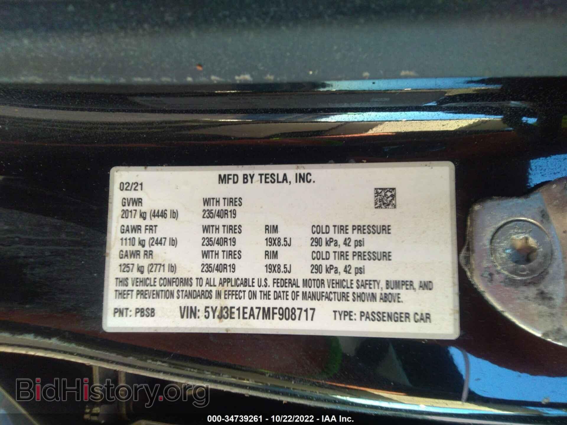 2021 TESLA MODEL 3 - VIN: 5YJ3E1EA7MF908717 - Photo 9