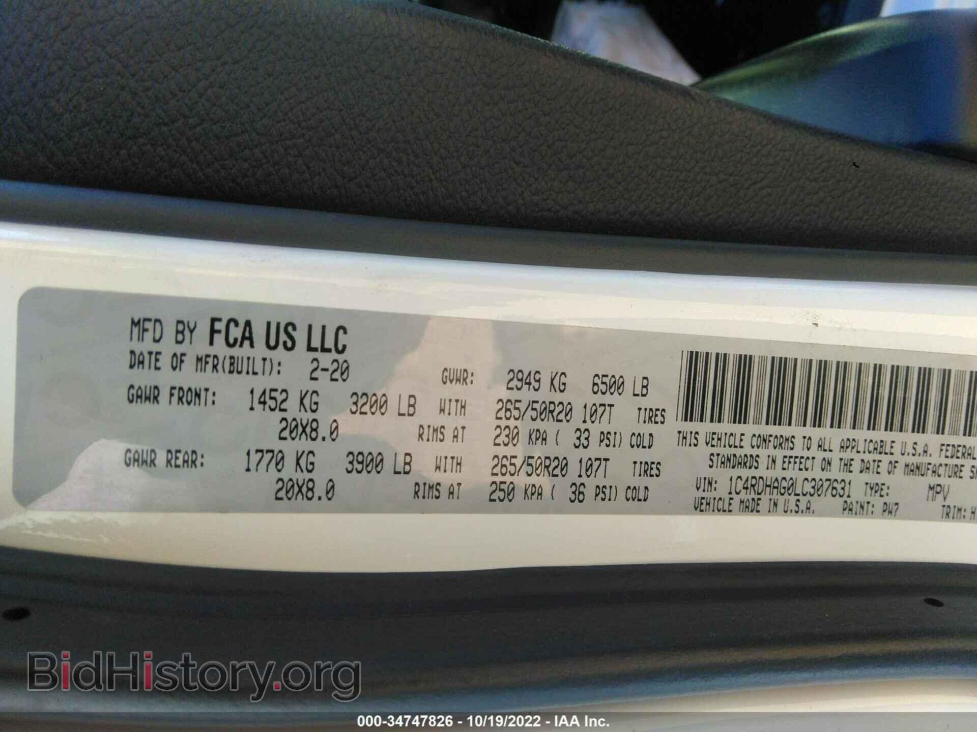 2020 DODGE DURANGO - VIN: 1C4RDHAG0LC307631 - Фото 9