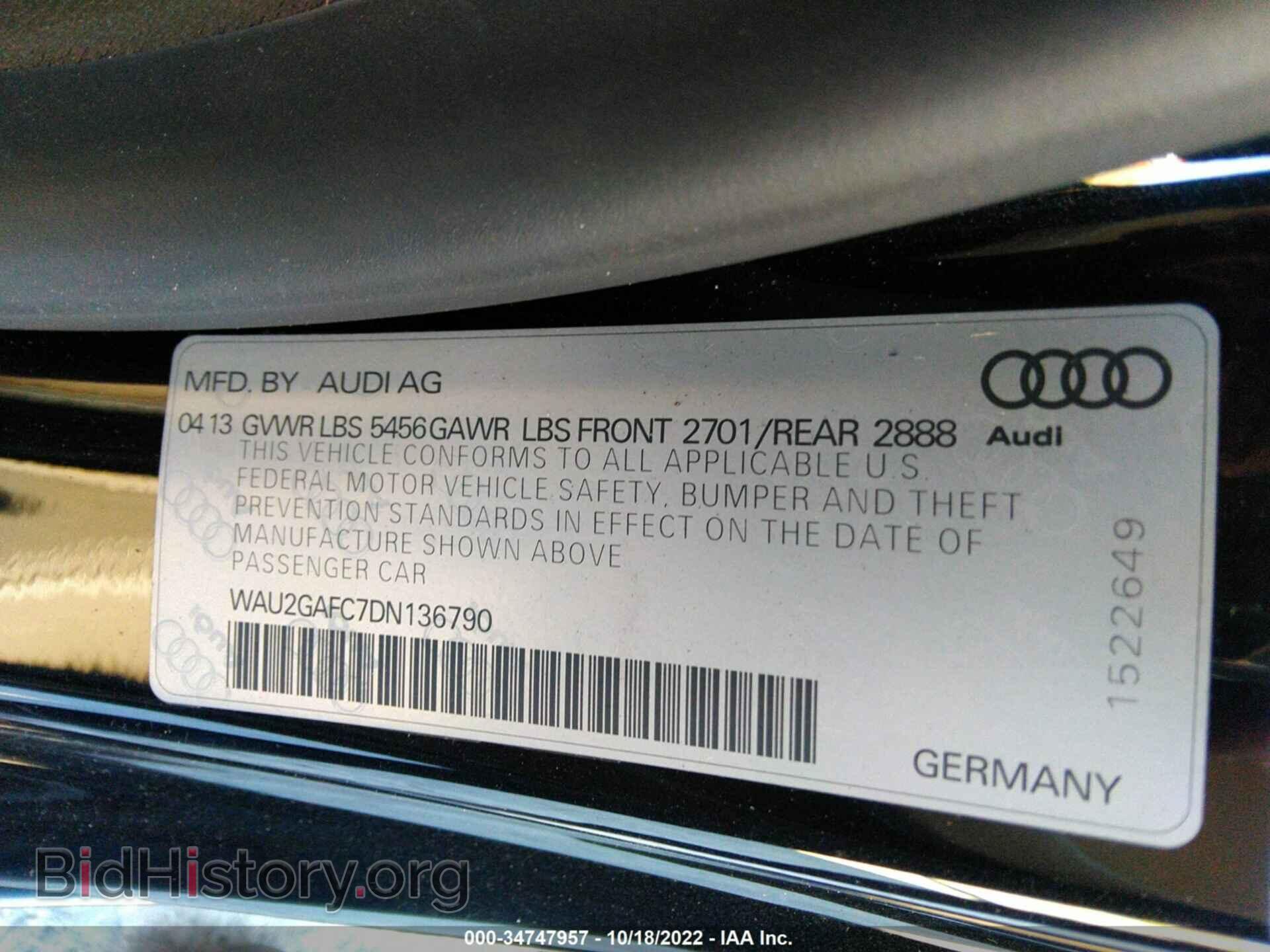 2013 AUDI A7 - VIN: WAU2GAFC7DN136790 - Фото 9