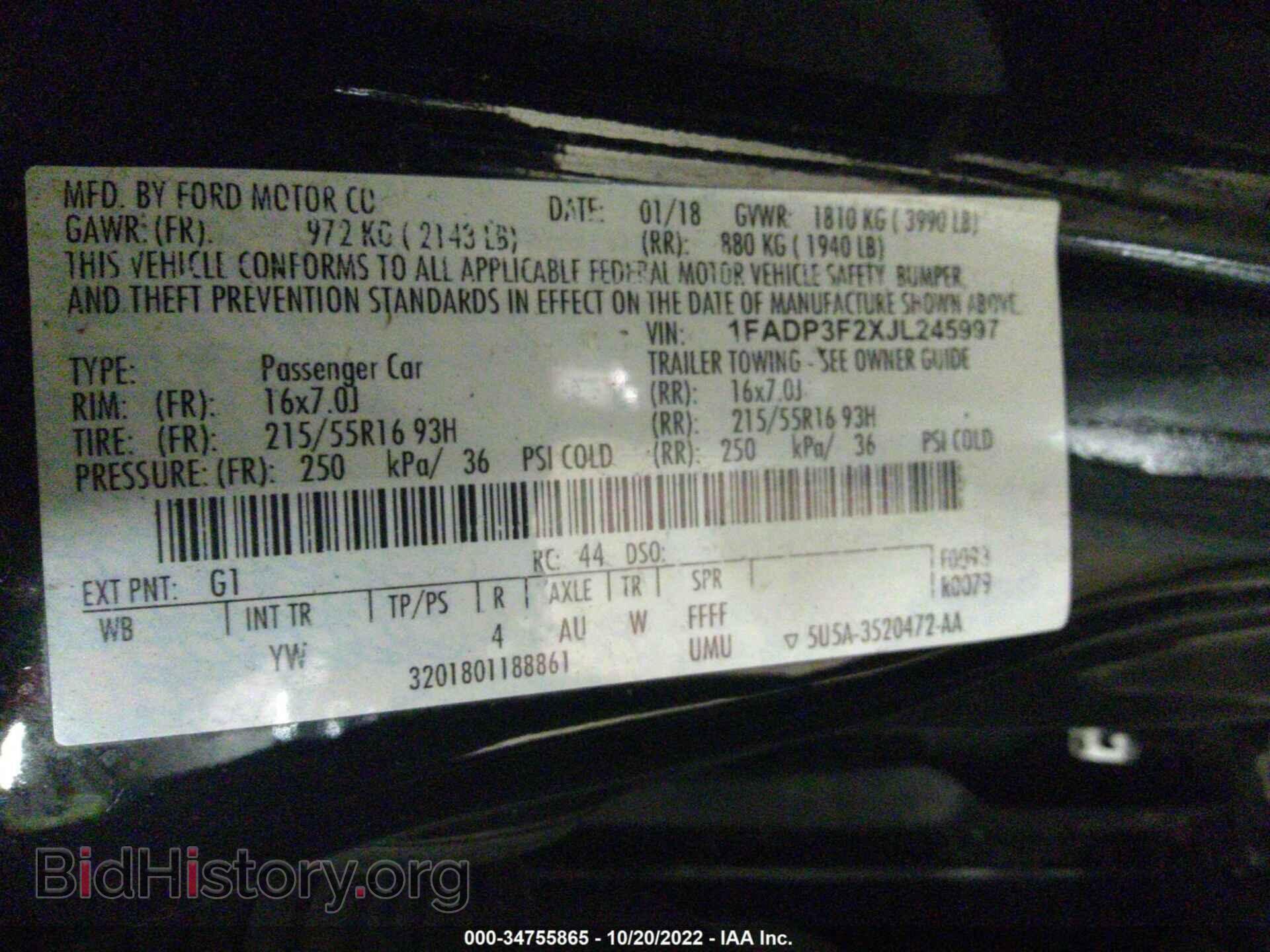2018 FORD FOCUS - VIN: 1FADP3F2XJL245997 - Фото 9