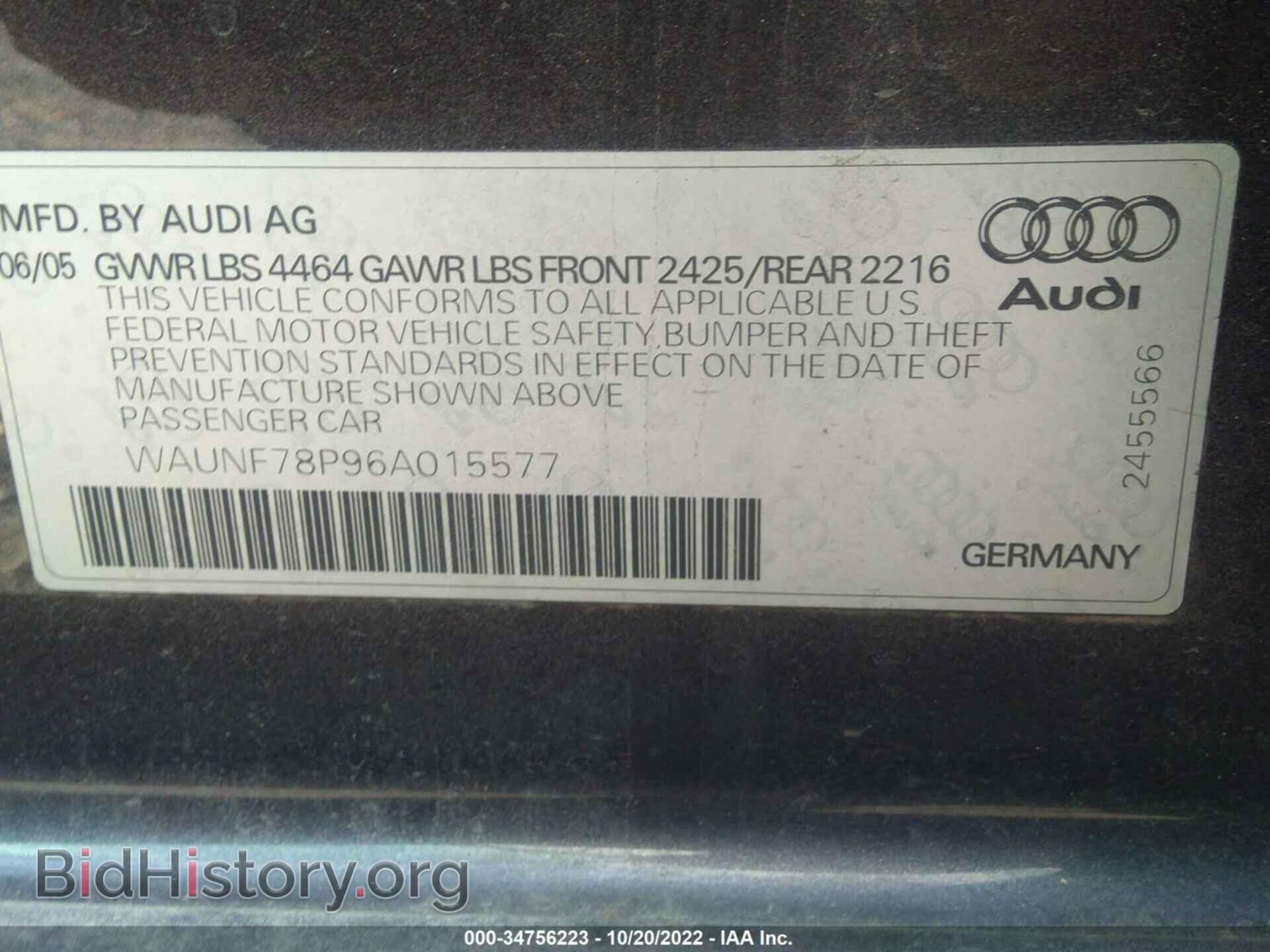2006 AUDI A3 - VIN: WAUNF78P96A015577 - Фото 9