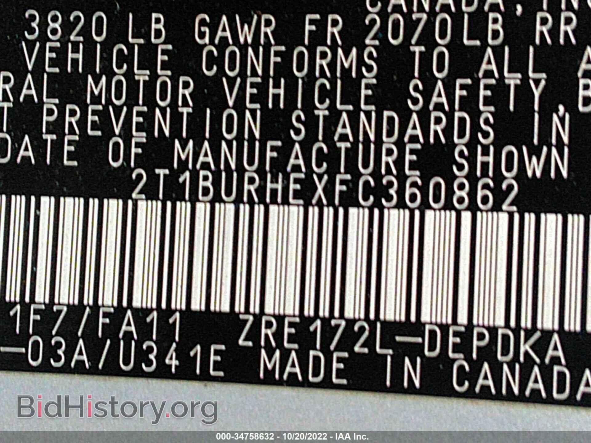 2015 TOYOTA COROLLA - VIN: 2T1BURHEXFC360862 - Photo 9