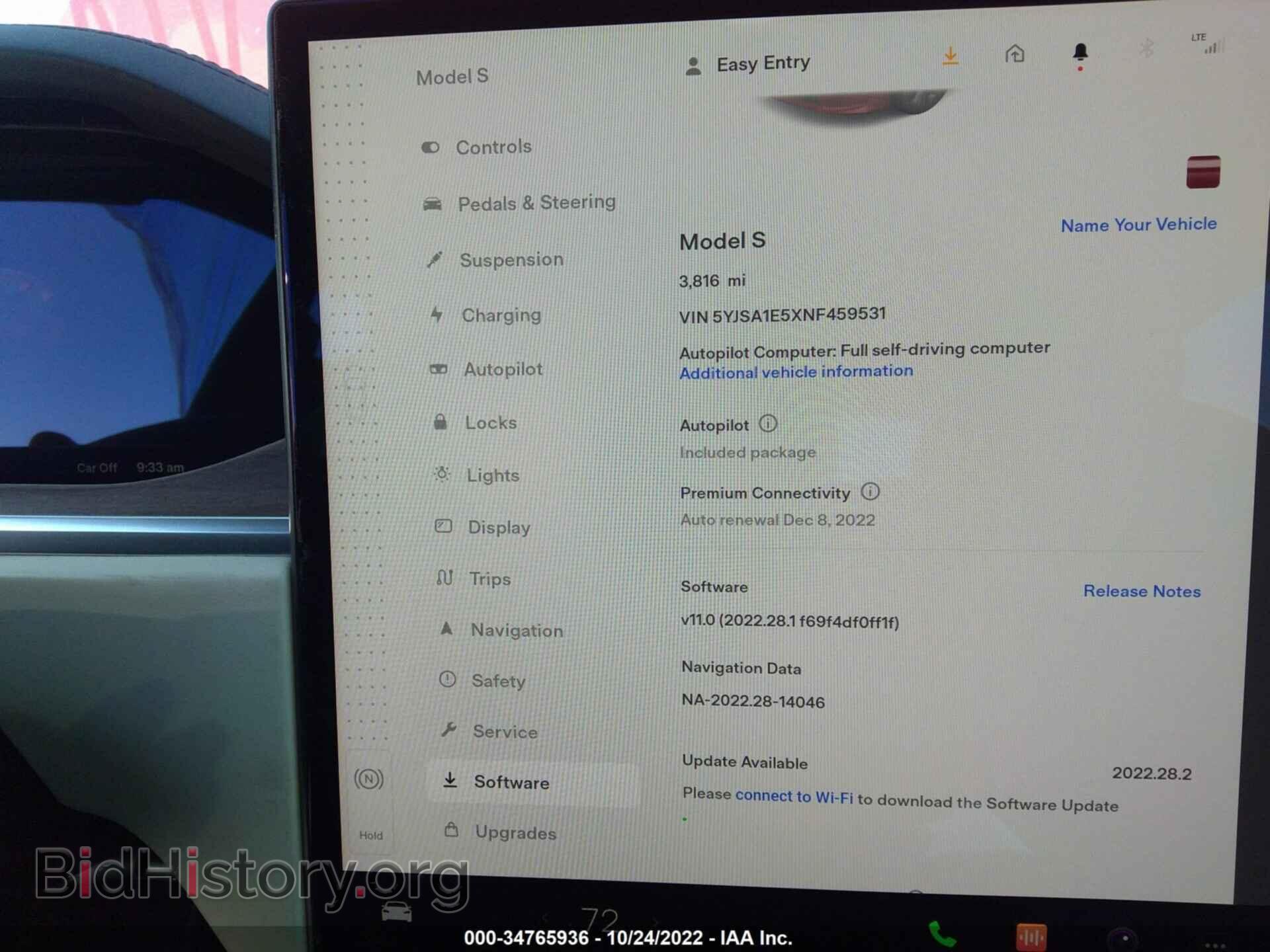 2022 TESLA MODEL S - VIN: 5YJSA1E5XNF459531 - Photo 7