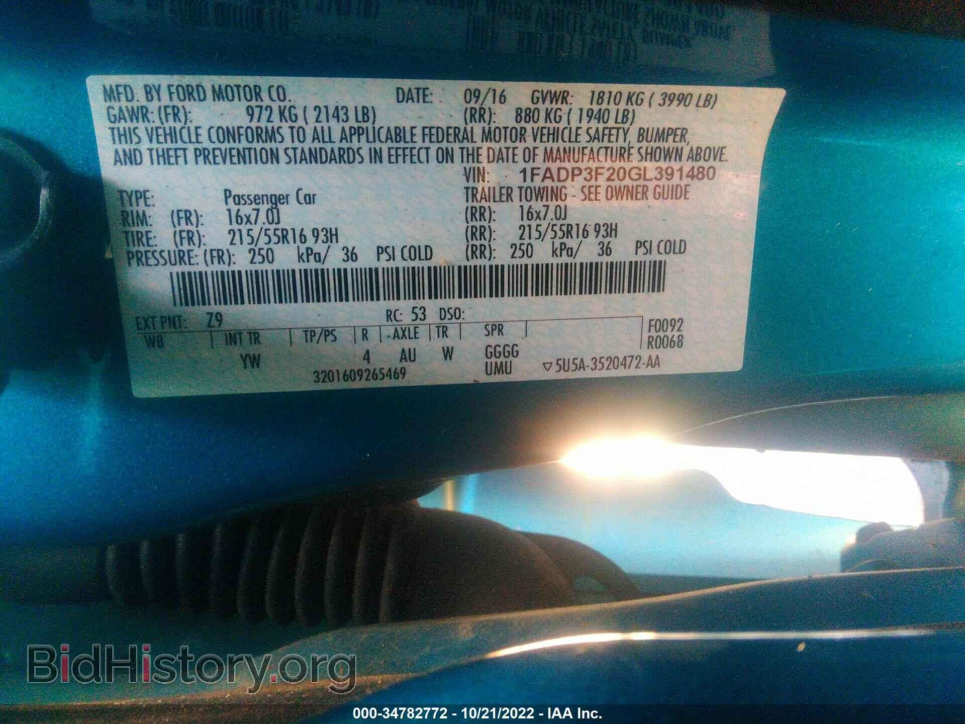 2016 FORD FOCUS - VIN: 1FADP3F20GL391480 - Фото 9