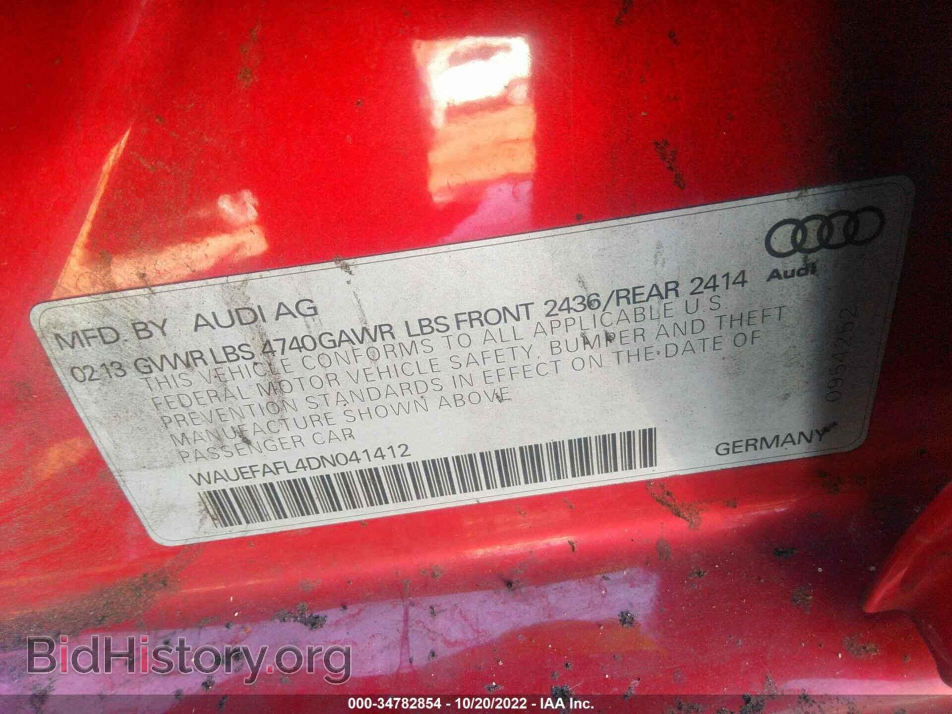 2013 AUDI A4 - VIN: WAUEFAFL4DN041412 - Фото 9