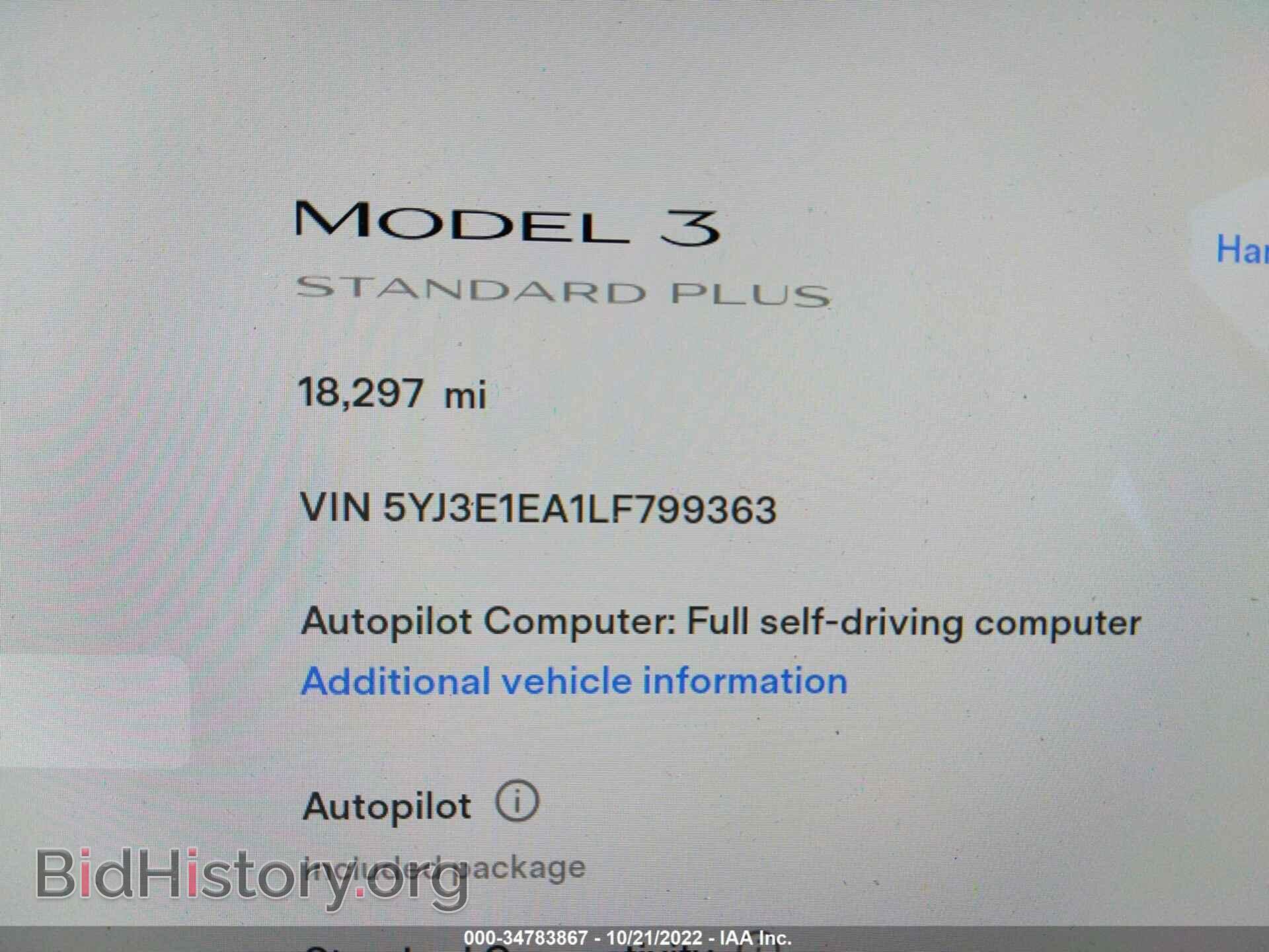 2020 TESLA MODEL 3 - VIN: 5YJ3E1EA1LF799363 - Photo 7