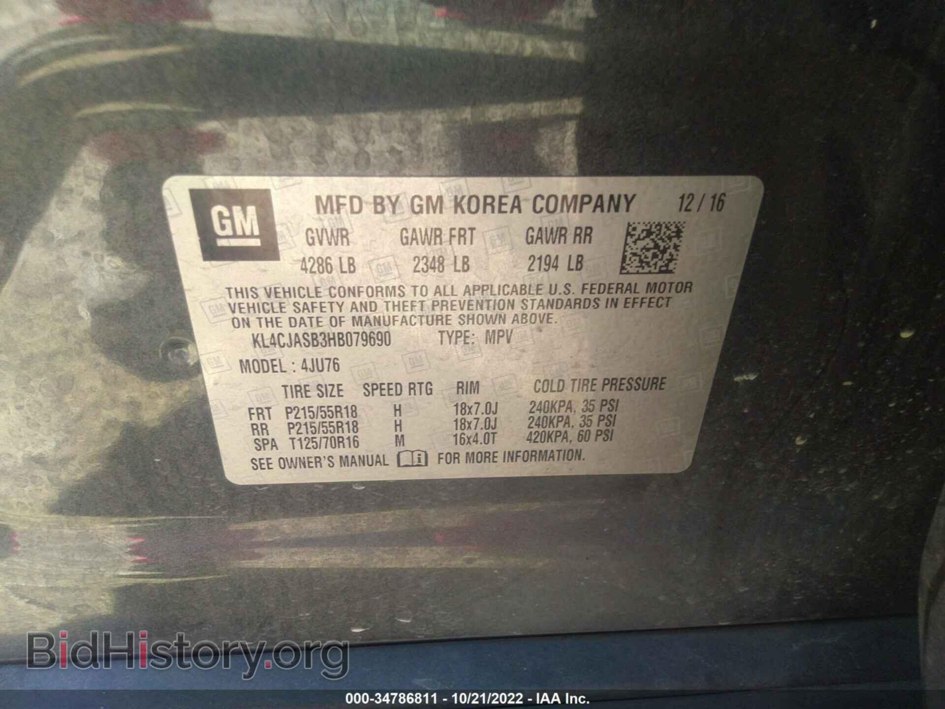 2017 BUICK ENCORE - VIN: KL4CJASB3HB079690 - Фото 9