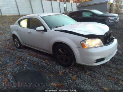 2013 Dodge AVENGER SXT, white — VIN 1C3CDZCB4DN626067, IAAI