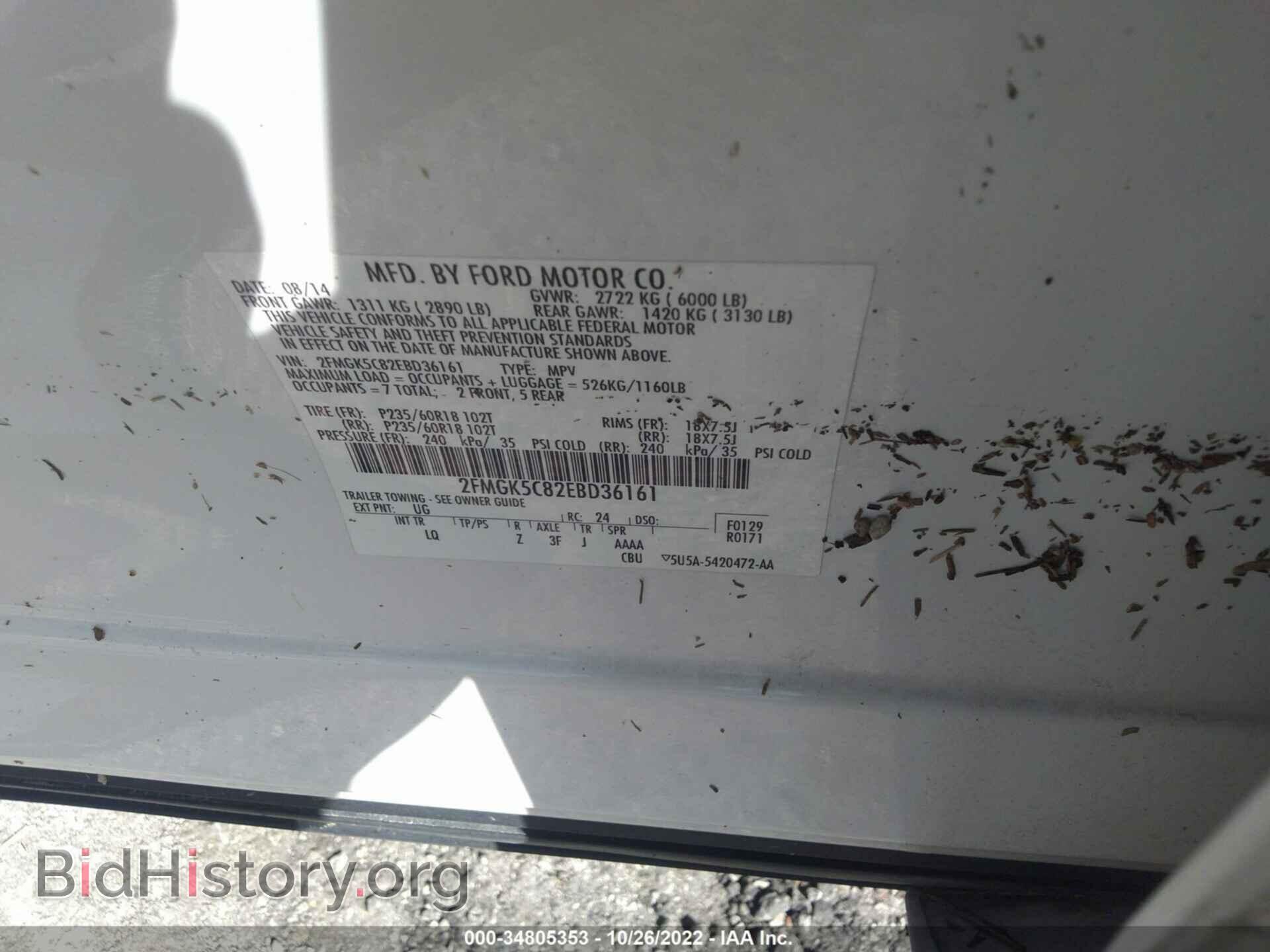 2014 FORD FLEX - VIN: 2FMGK5C82EBD36161 - Фото 9