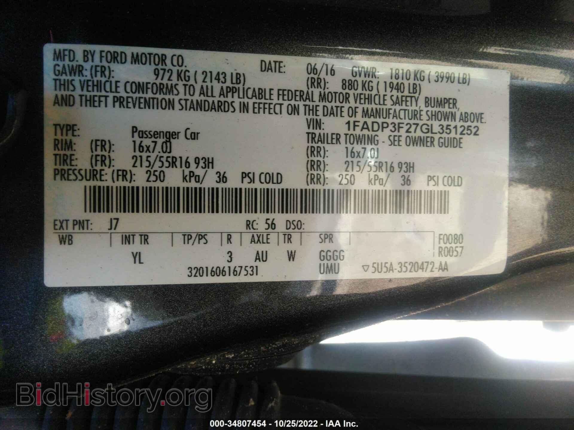 2016 FORD FOCUS - VIN: 1FADP3F27GL351252 - Фото 9