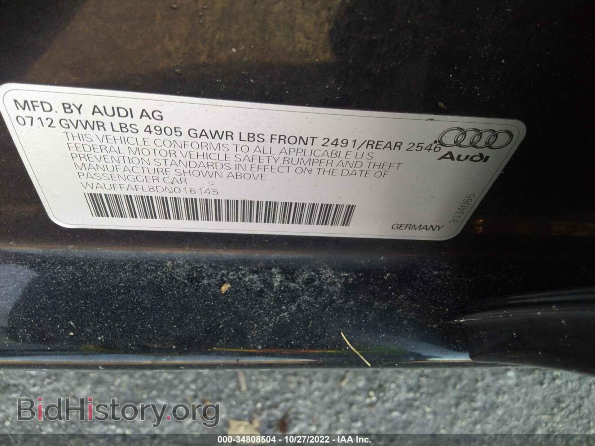 2013 AUDI A4 - VIN: WAUFFAFL8DN016145 - Photo 9