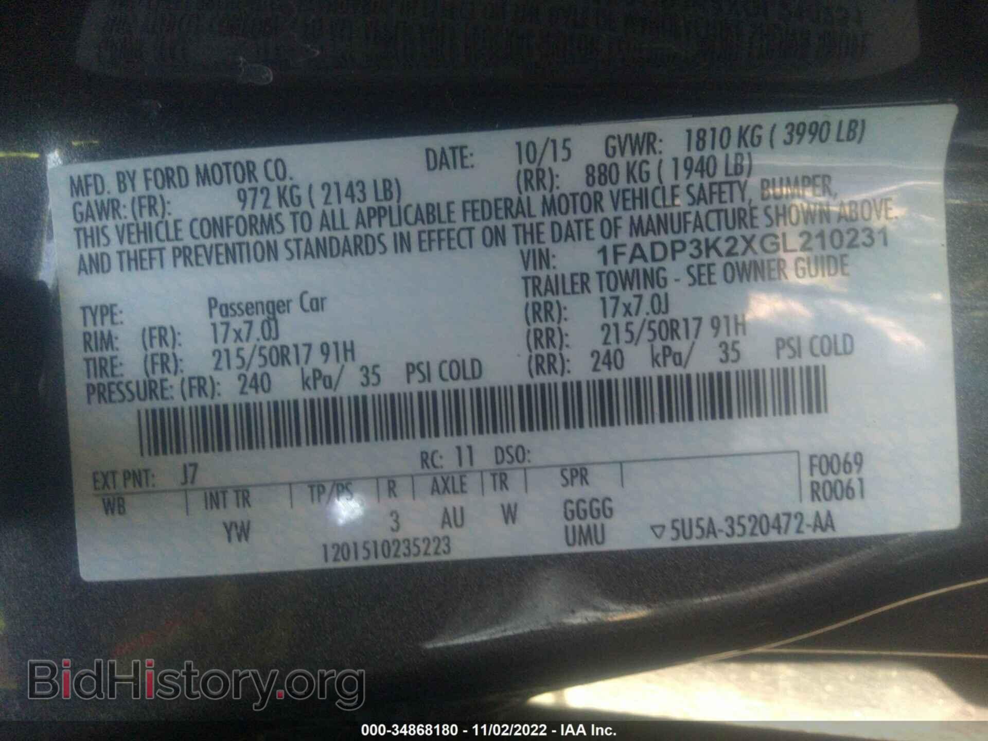 2016 FORD FOCUS - VIN: 1FADP3K2XGL210231 - Photo 9