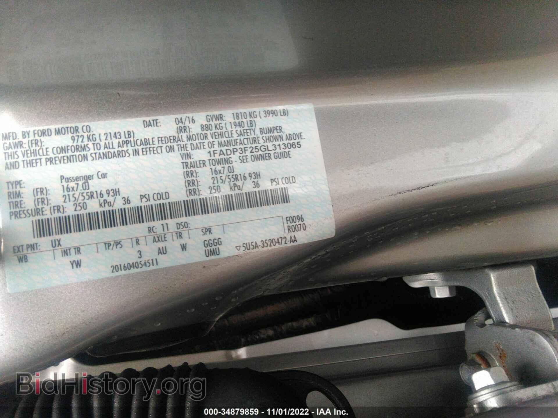 2016 FORD FOCUS - VIN: 1FADP3F25GL313065 - Фото 9