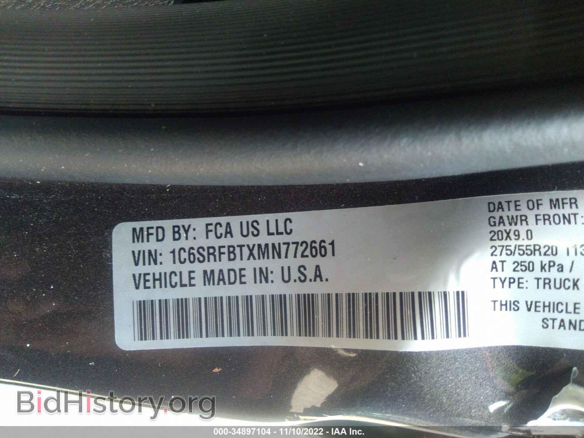 2021 RAM 1500 - VIN: 1C6SRFBTXMN772661 - Photo 9