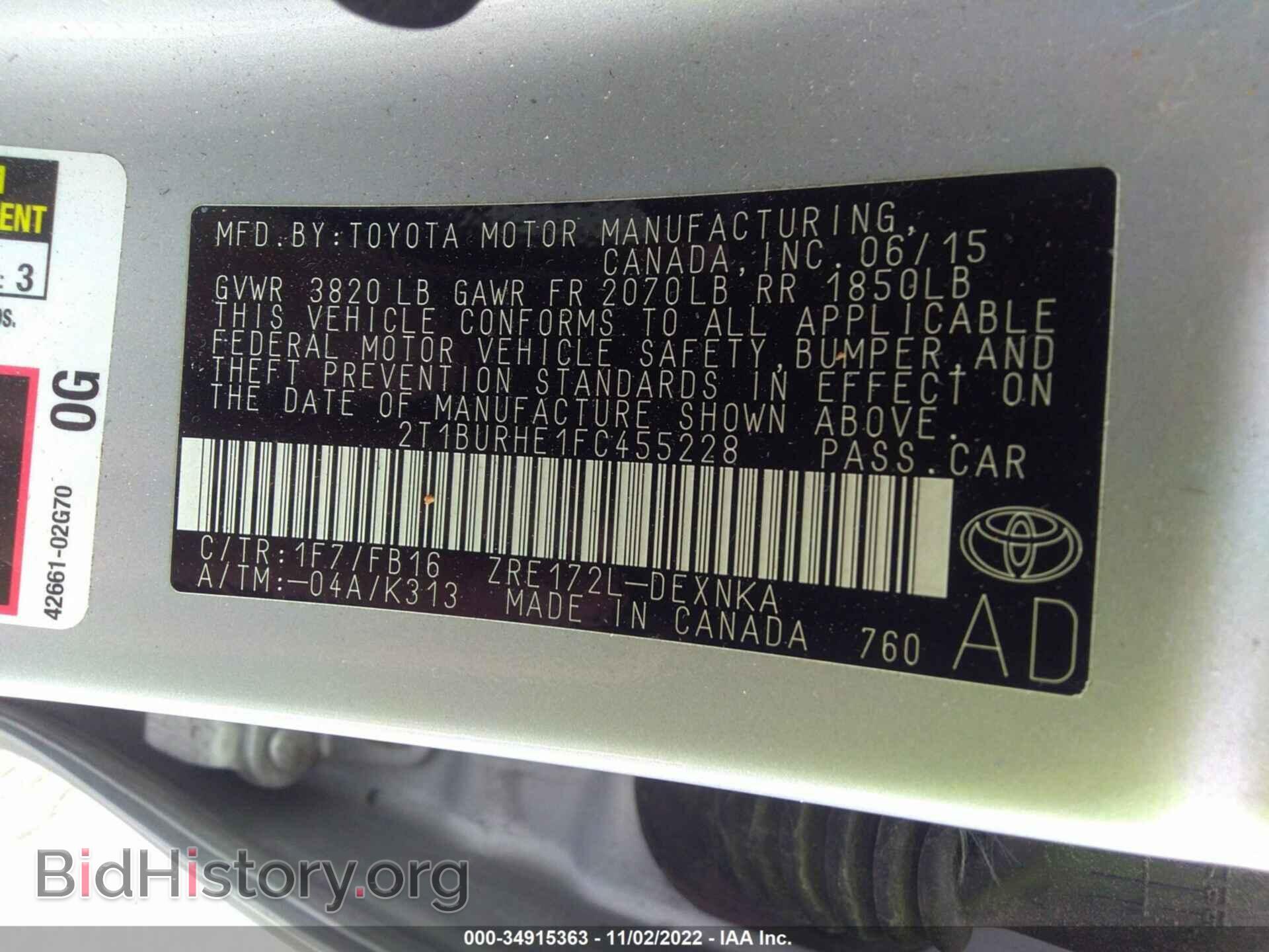 2015 TOYOTA COROLLA - VIN: 2T1BURHE1FC455228 - Photo 9