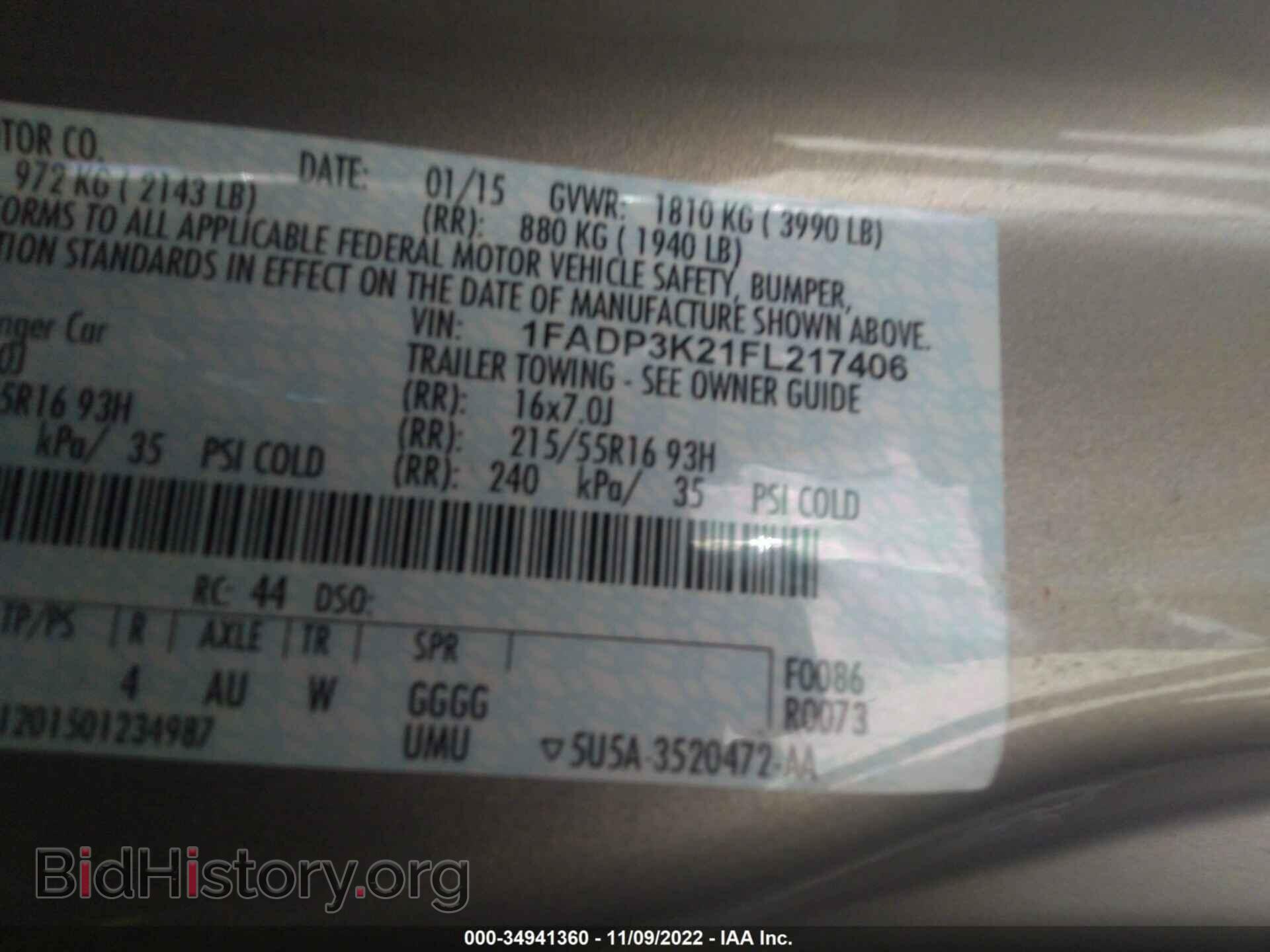 2015 FORD FOCUS - VIN: 1FADP3K21FL217406 - Photo 9