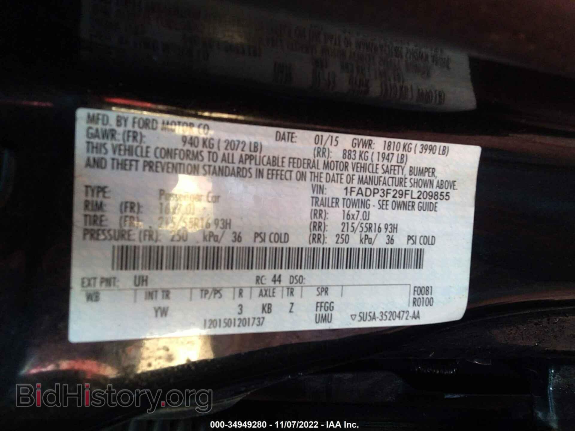 2015 FORD FOCUS - VIN: 1FADP3F29FL209855 - Фото 9