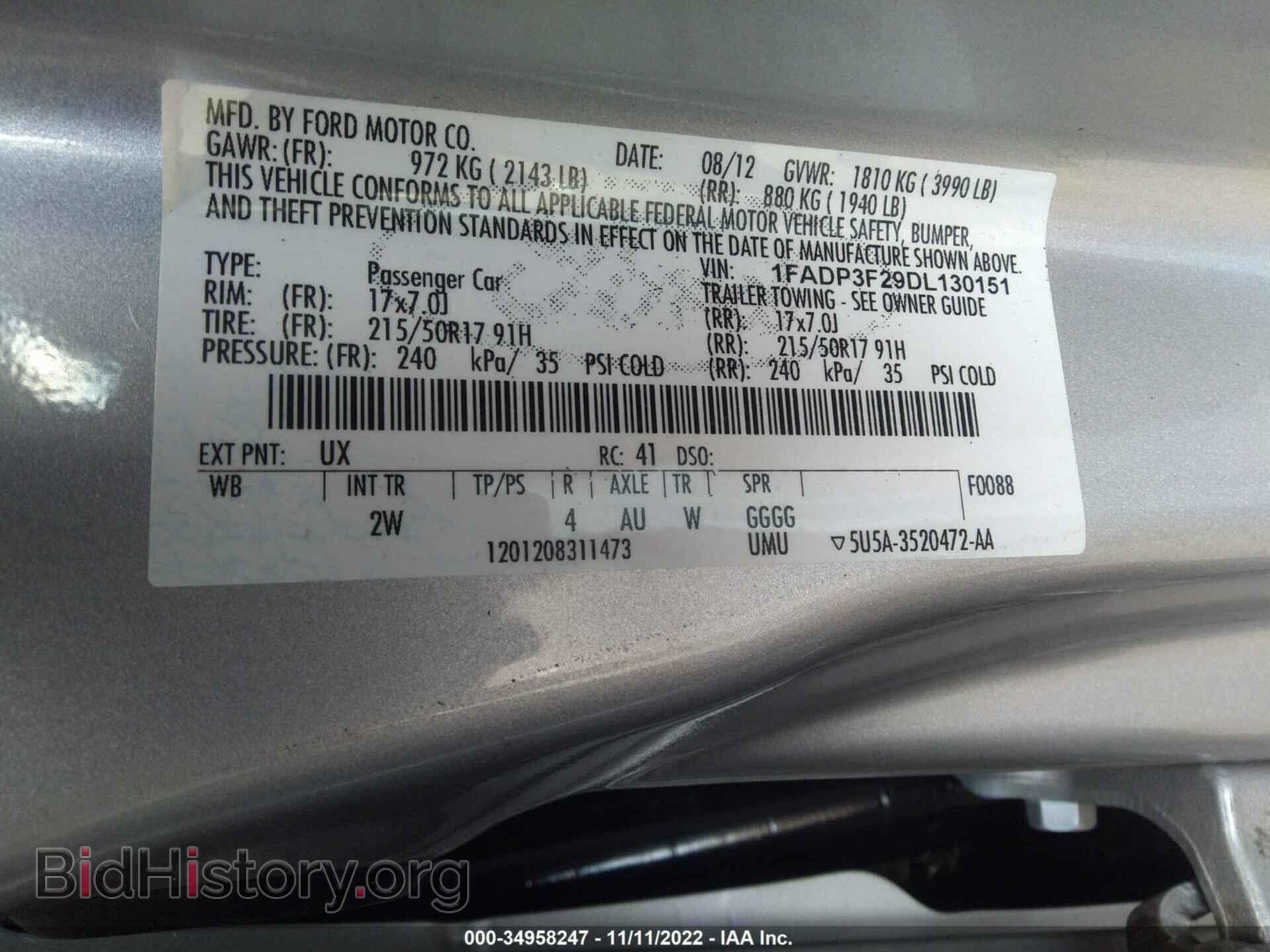 2013 FORD FOCUS - VIN: 1FADP3F29DL130151 - Photo 9