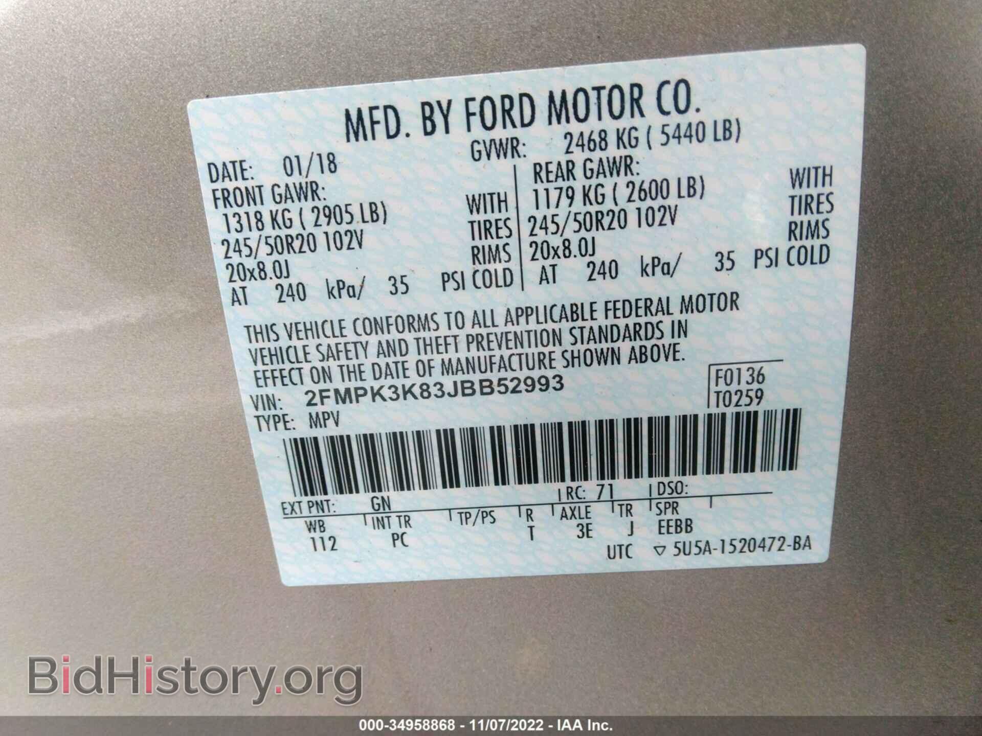 2018 FORD EDGE - VIN: 2FMPK3K83JBB52993 - Photo 9