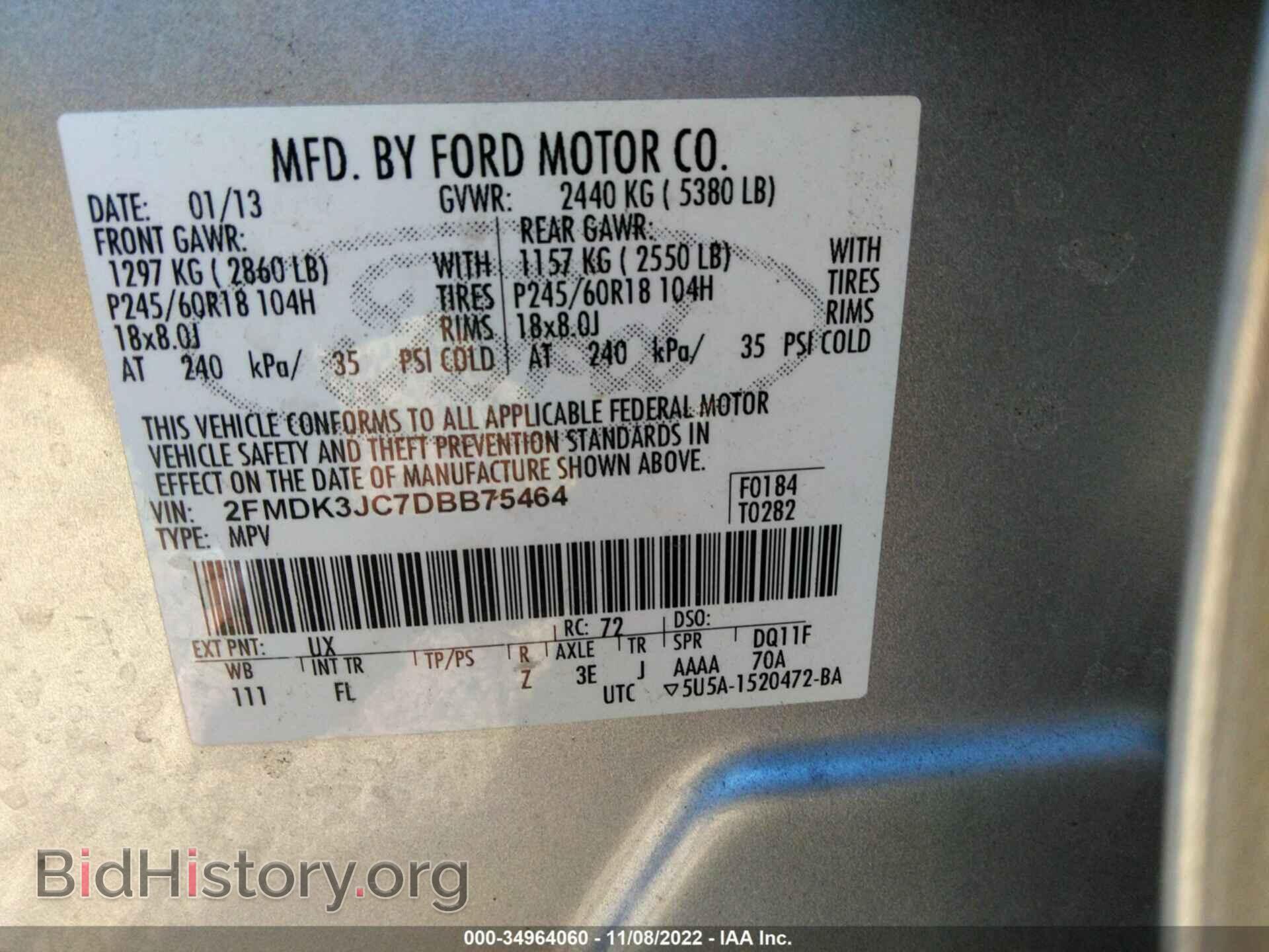 2013 FORD EDGE - VIN: 2FMDK3JC7DBB75464 - Photo 9