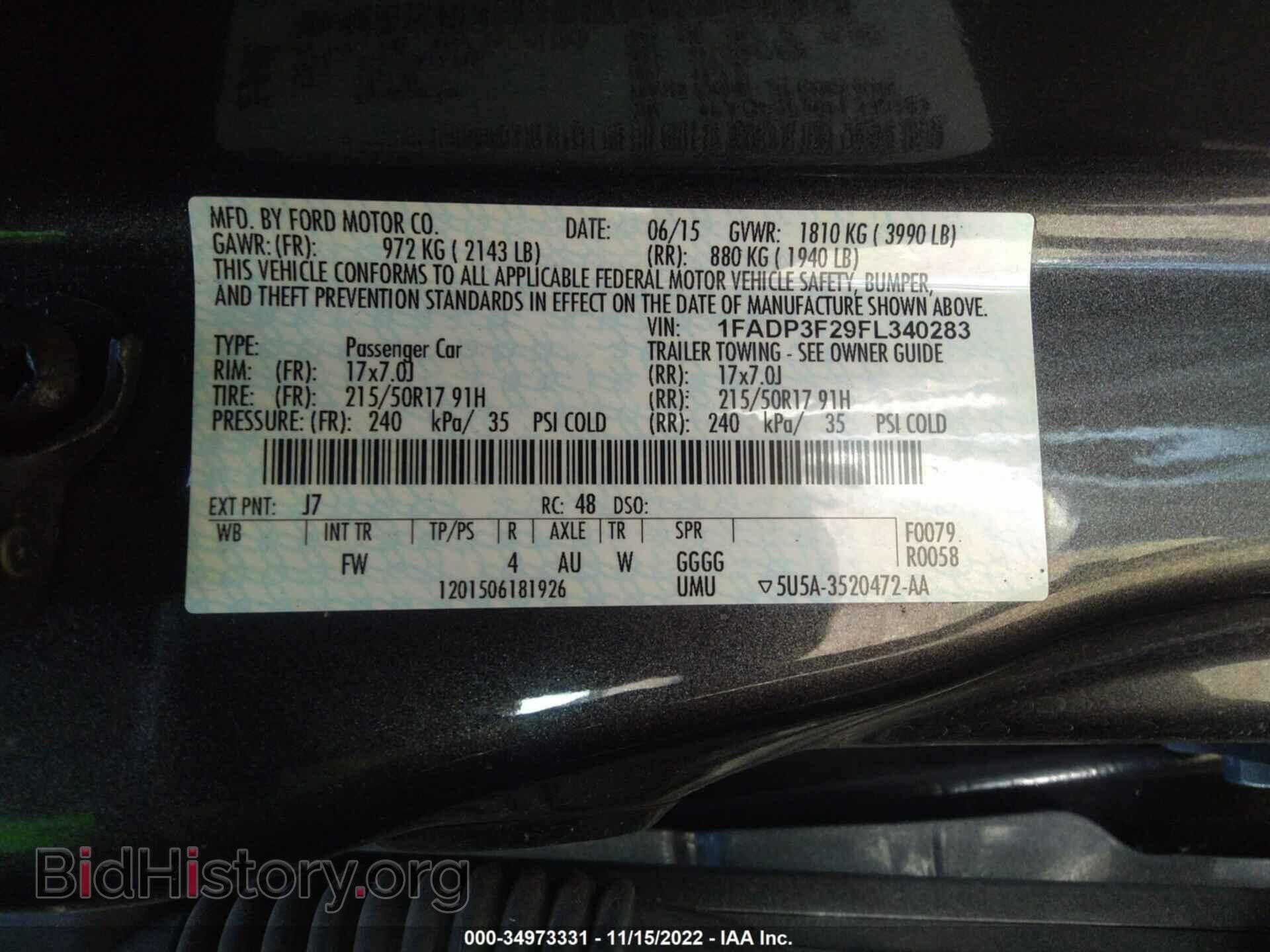 2015 FORD FOCUS - VIN: 1FADP3F29FL340283 - Фото 9