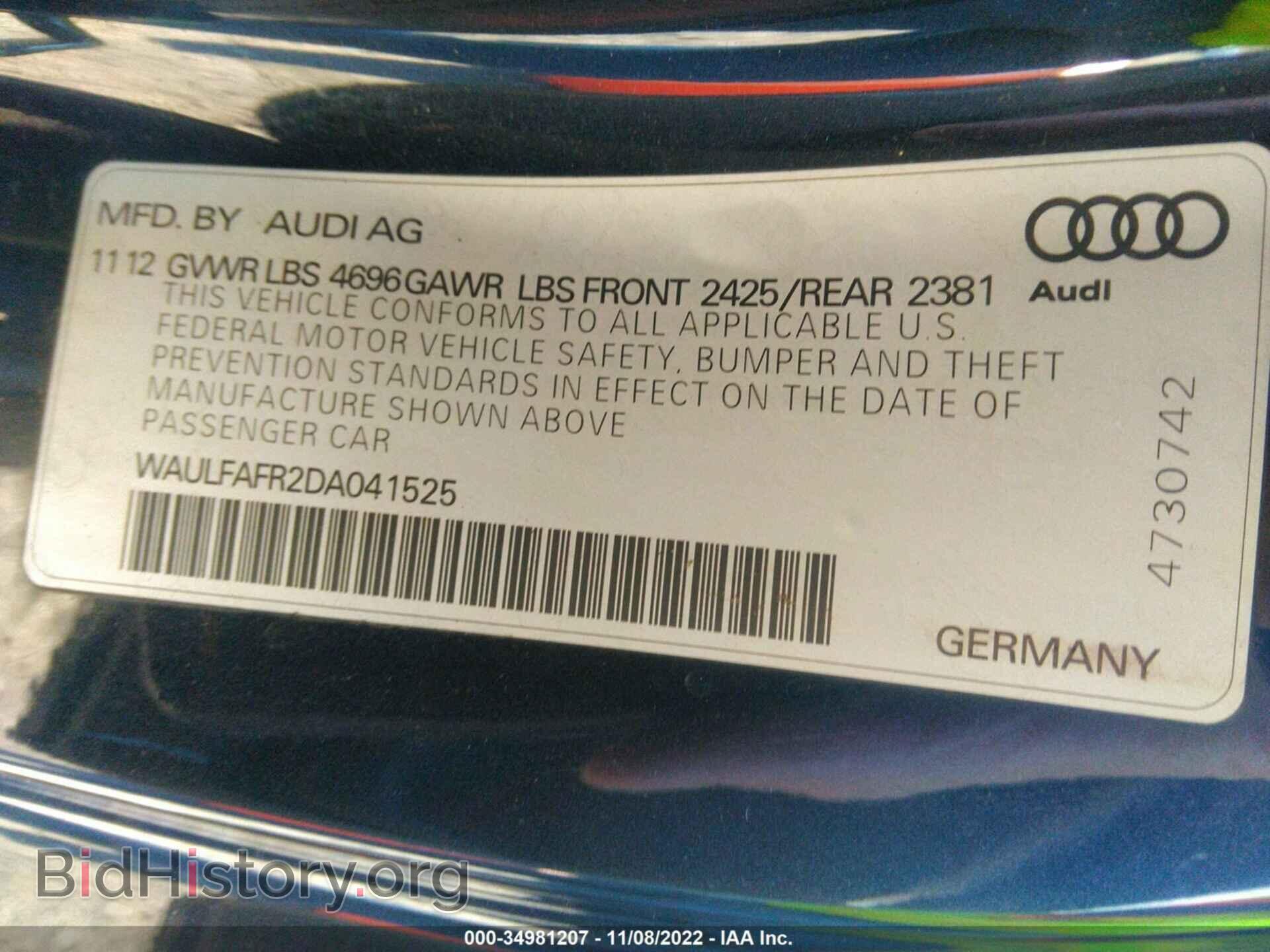 2013 AUDI A5 - VIN: WAULFAFR2DA041525 - Photo 9