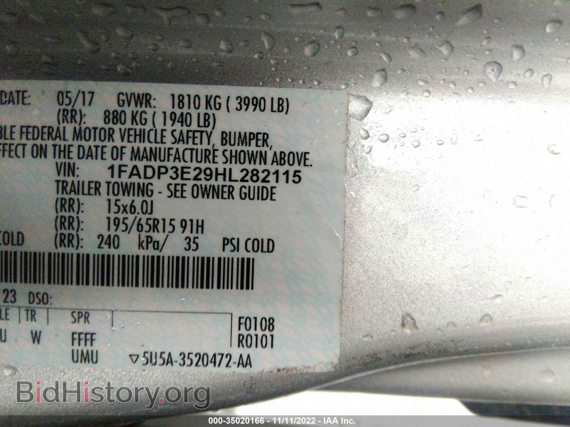 2017 FORD FOCUS - VIN: 1FADP3E29HL282115 - Фото 9