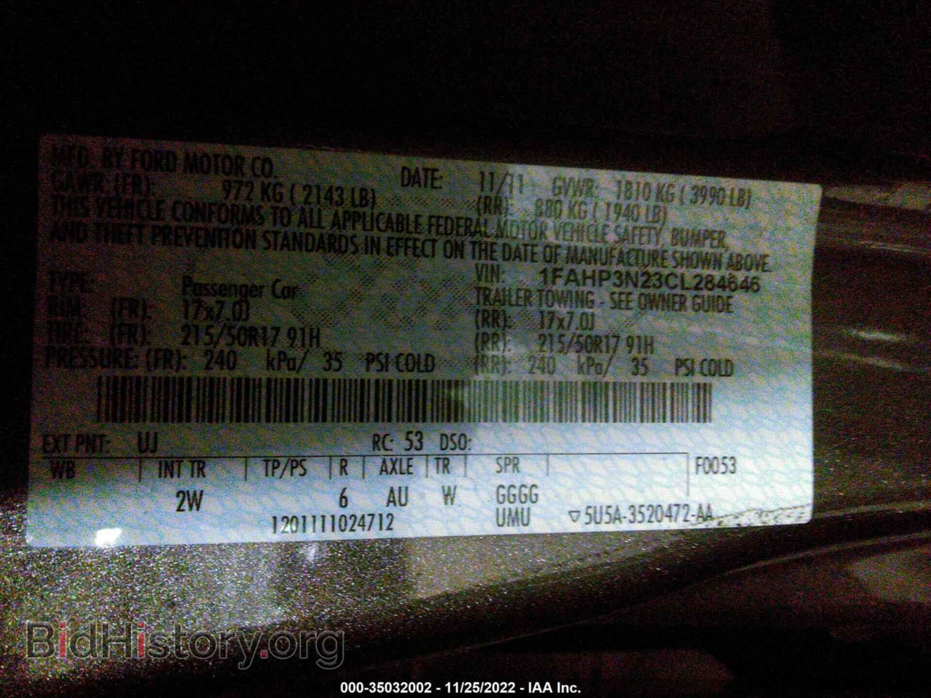 2012 FORD FOCUS - VIN: 1FAHP3N23CL284646 - Фото 9