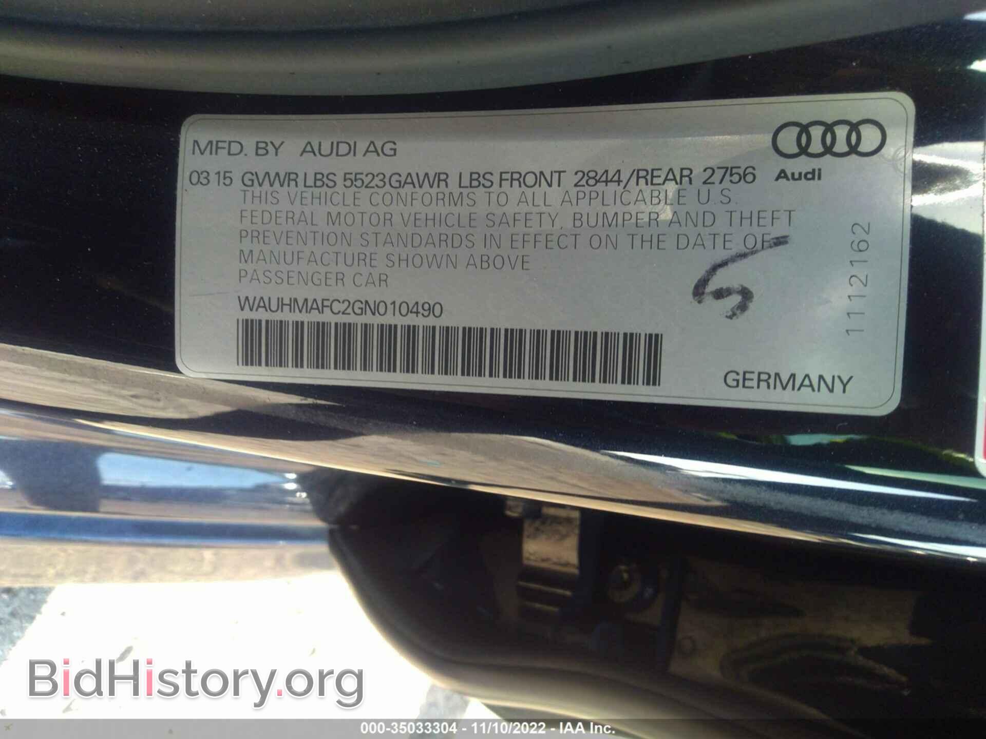 2016 AUDI A6 - VIN: WAUHMAFC2GN010490 - Фото 9