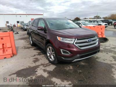 2017 Ford EDGE Titanium, темно-бордовый — VIN 2FMPK3K92HBC49105, IAAI