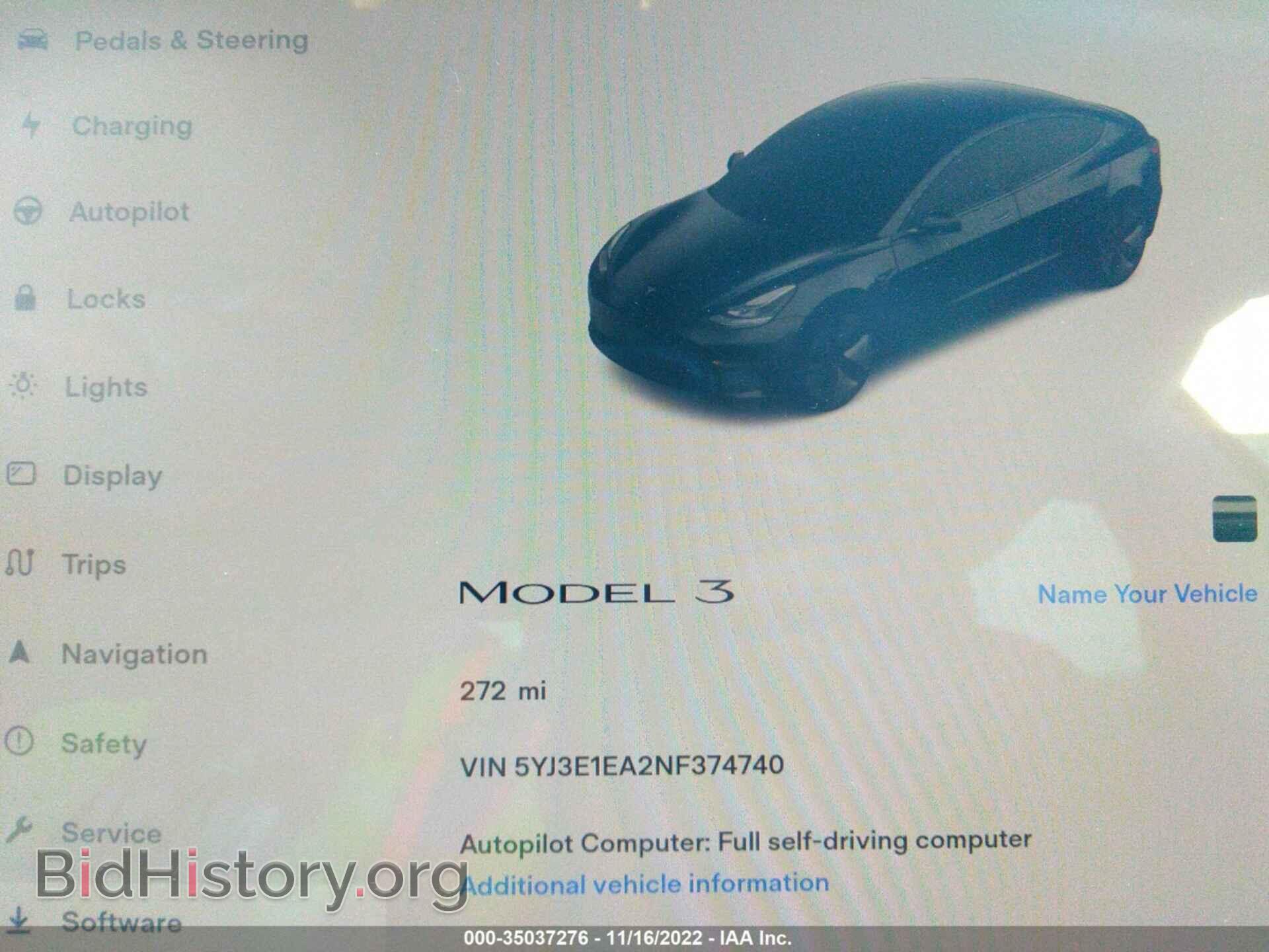 2022 TESLA MODEL 3 - VIN: 5YJ3E1EA2NF374740 - Photo 7