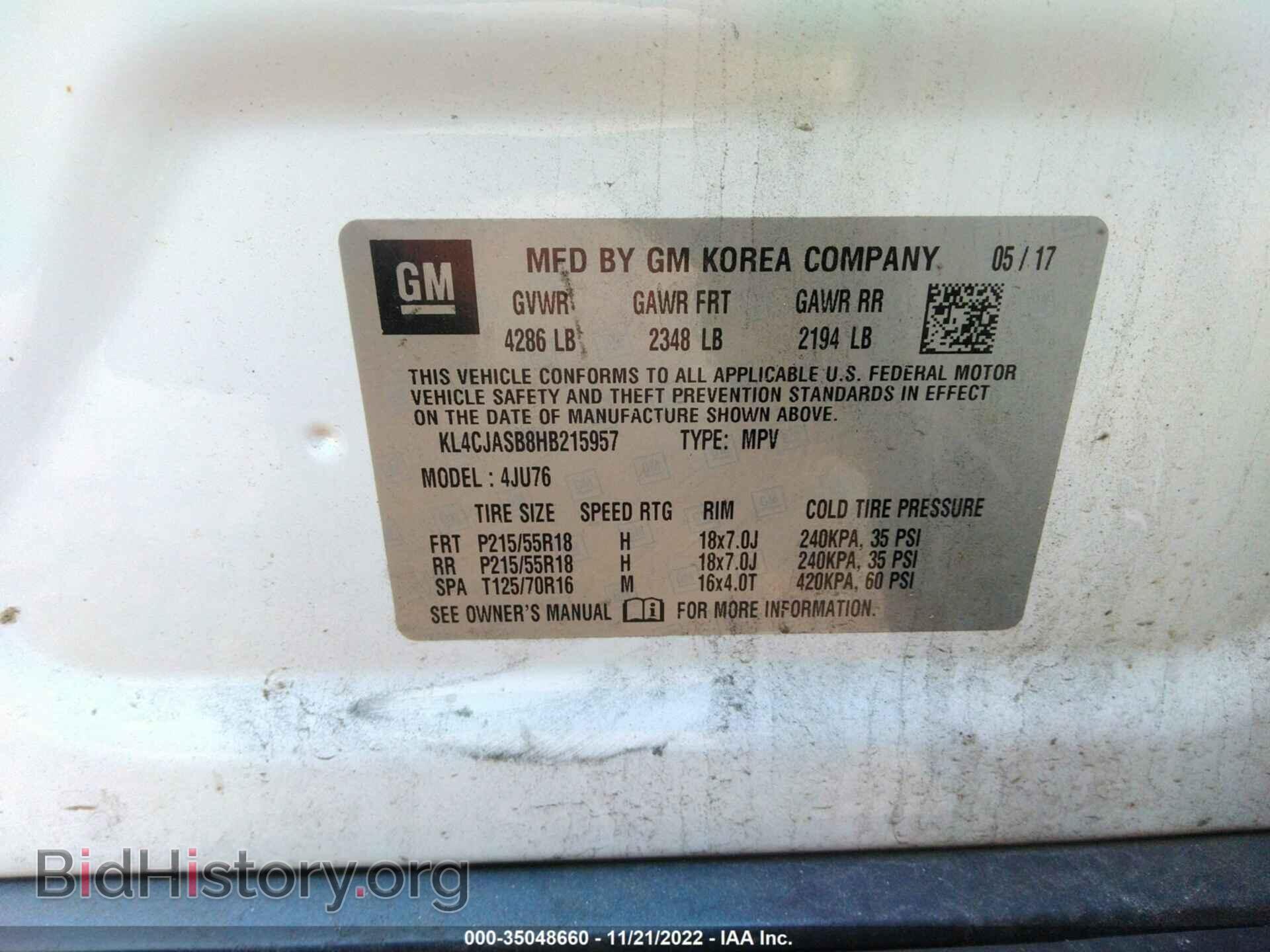 2017 BUICK ENCORE - VIN: KL4CJASB8HB215957 - Фото 9
