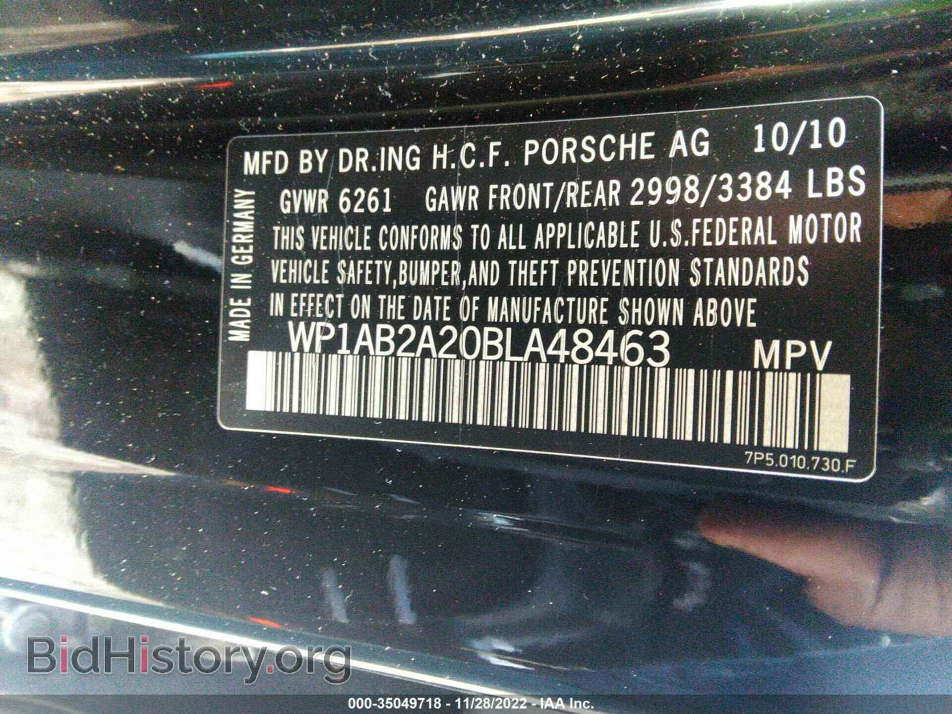 2011 PORSCHE CAYENNE - VIN: WP1AB2A20BLA48463 - Фото 9