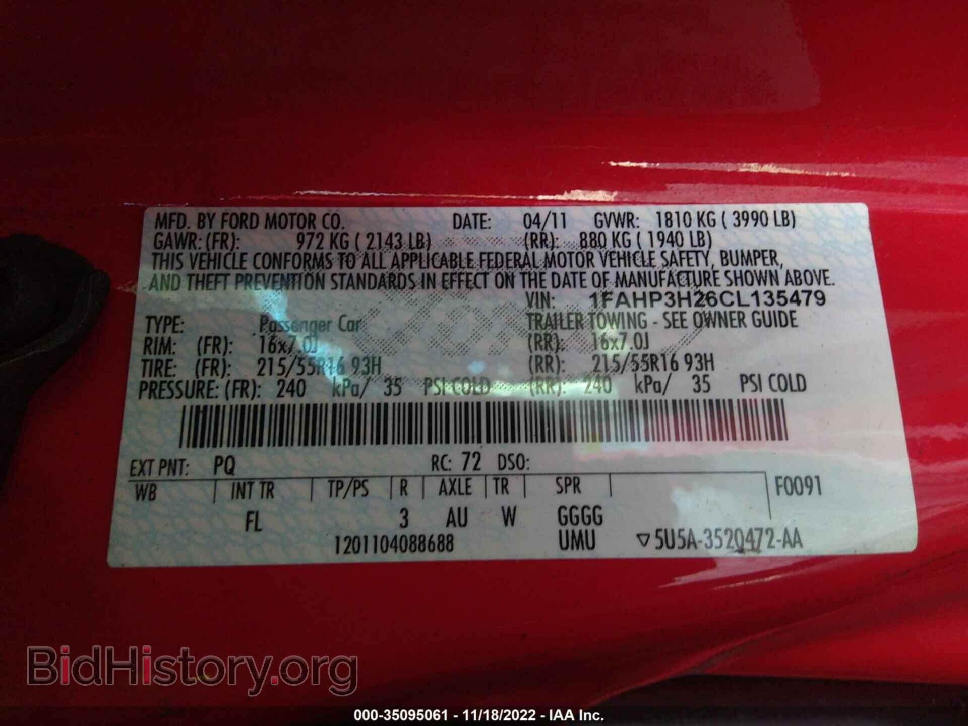 2012 FORD FOCUS - VIN: 1FAHP3H26CL135479 - Фото 9