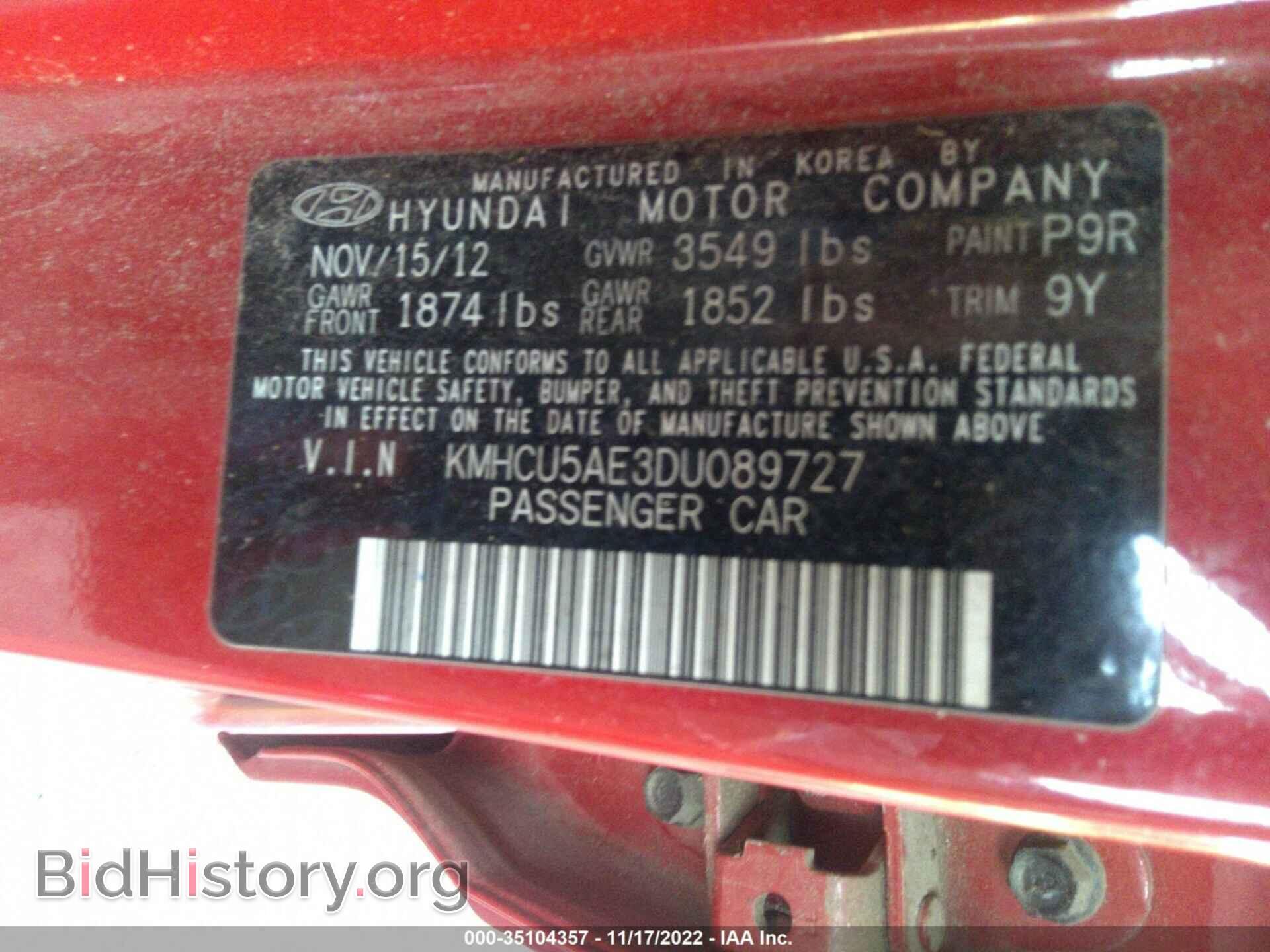 2013 HYUNDAI ACCENT - VIN: KMHCU5AE3DU089727 - Photo 9
