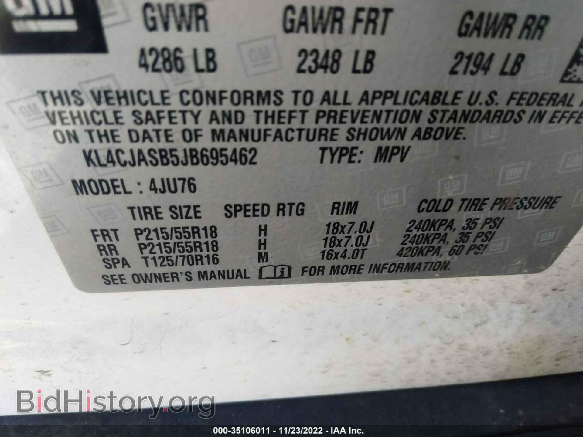 2018 BUICK ENCORE - VIN: KL4CJASB5JB695462 - Фото 9