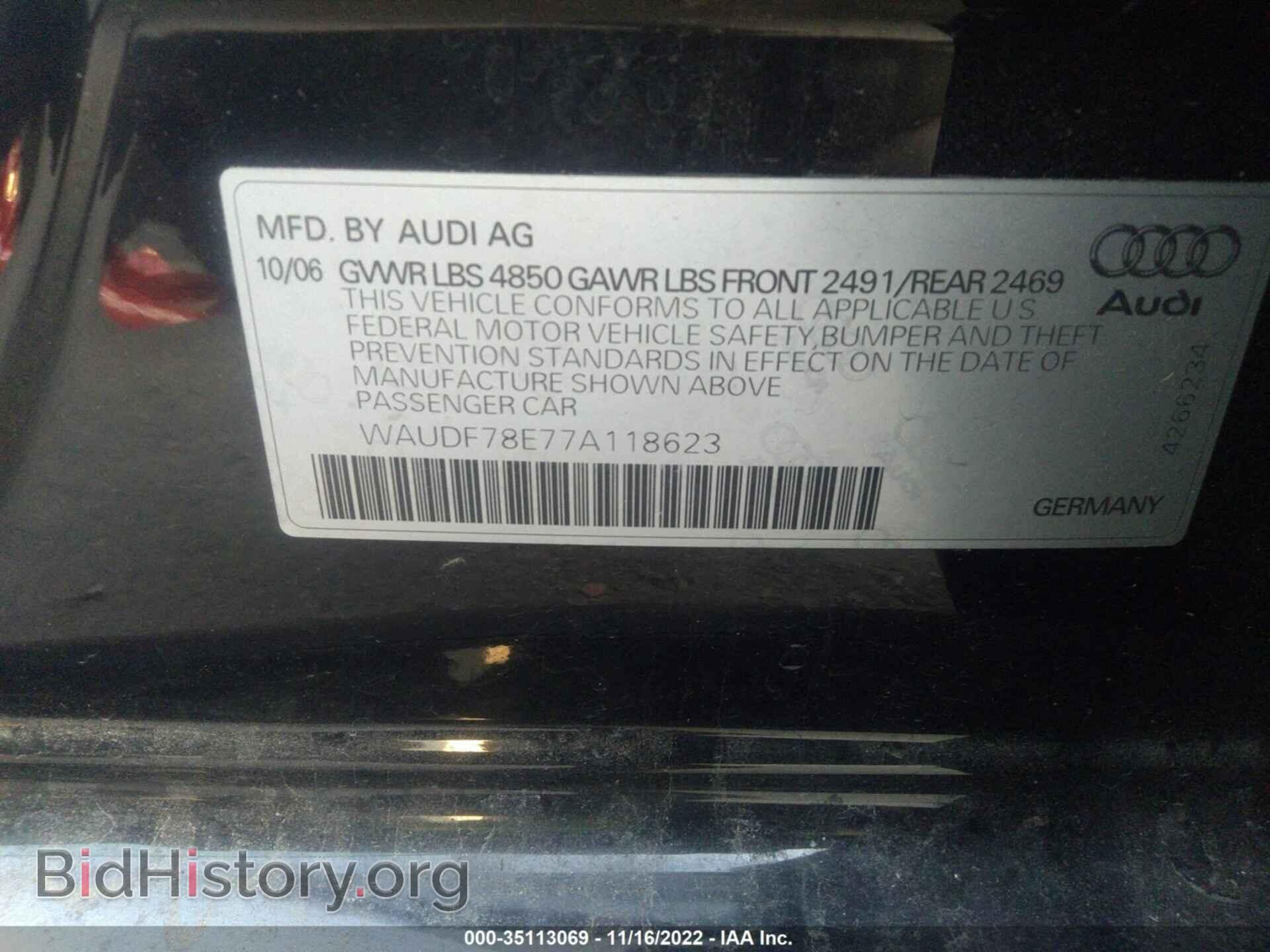 2007 AUDI A4 - VIN: WAUDF78E77A118623 - Photo 9