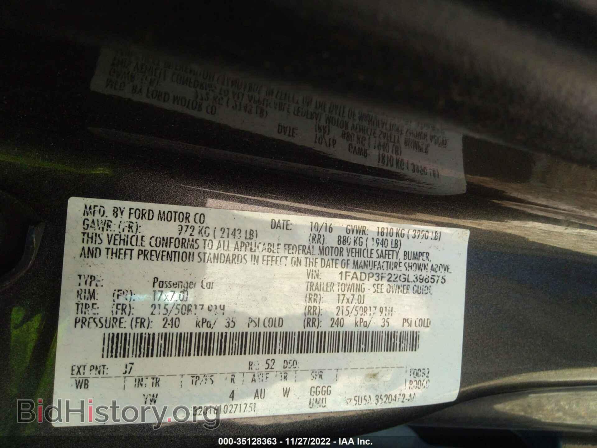 2016 FORD FOCUS - VIN: 1FADP3F22GL398575 - Фото 9
