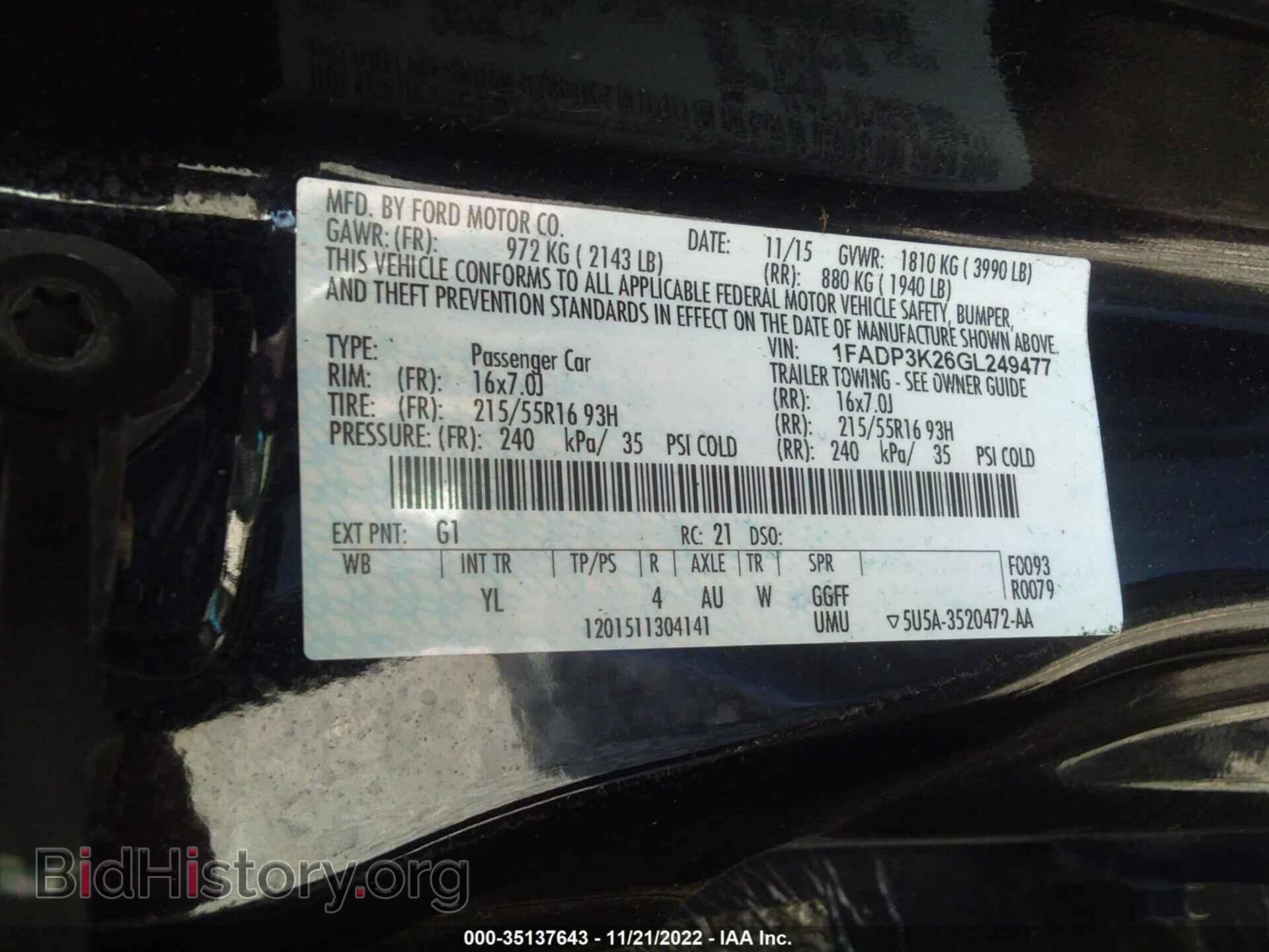 2016 FORD FOCUS - VIN: 1FADP3K26GL249477 - Фото 9