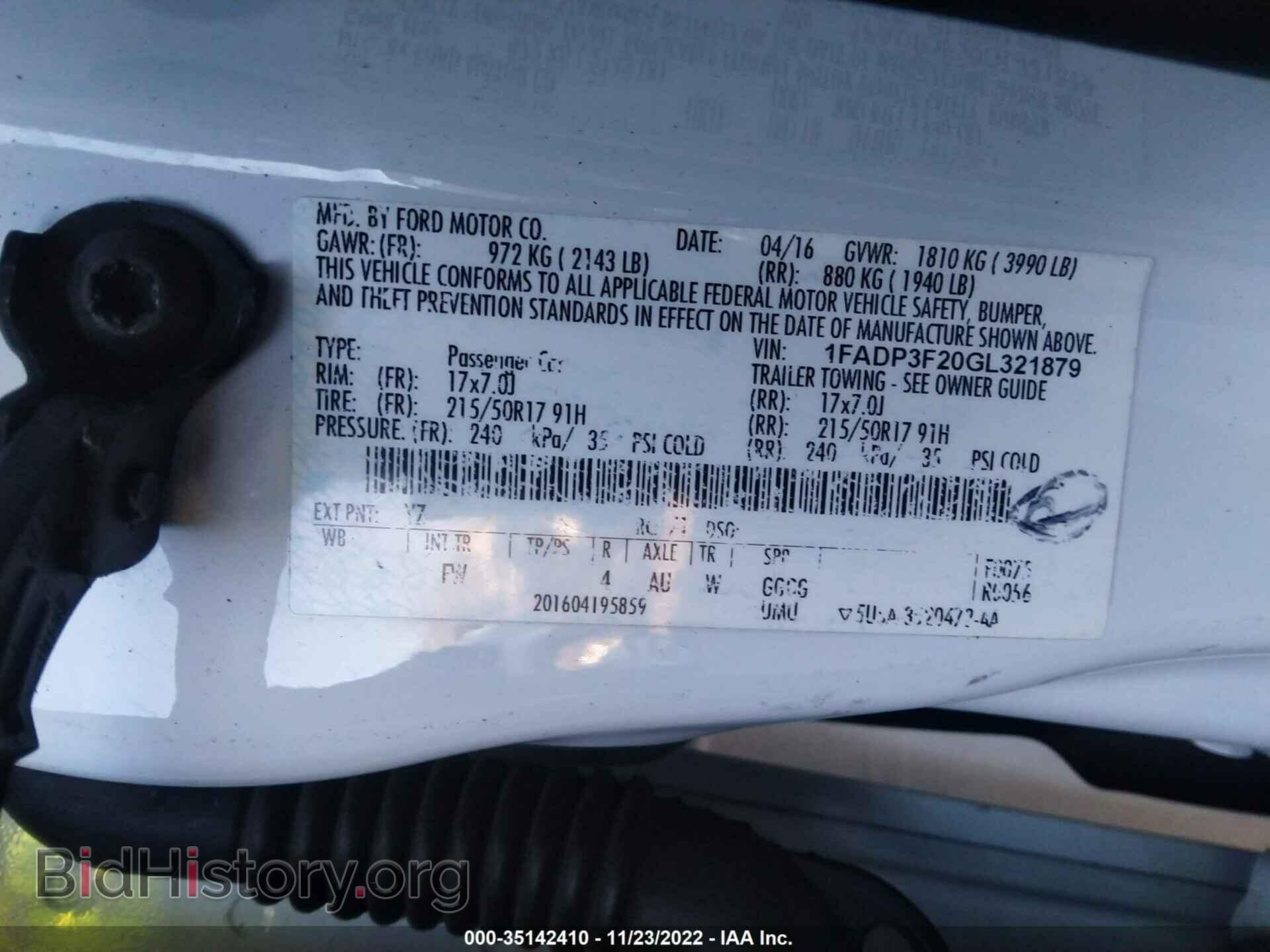 2016 FORD FOCUS - VIN: 1FADP3F20GL321879 - Фото 9