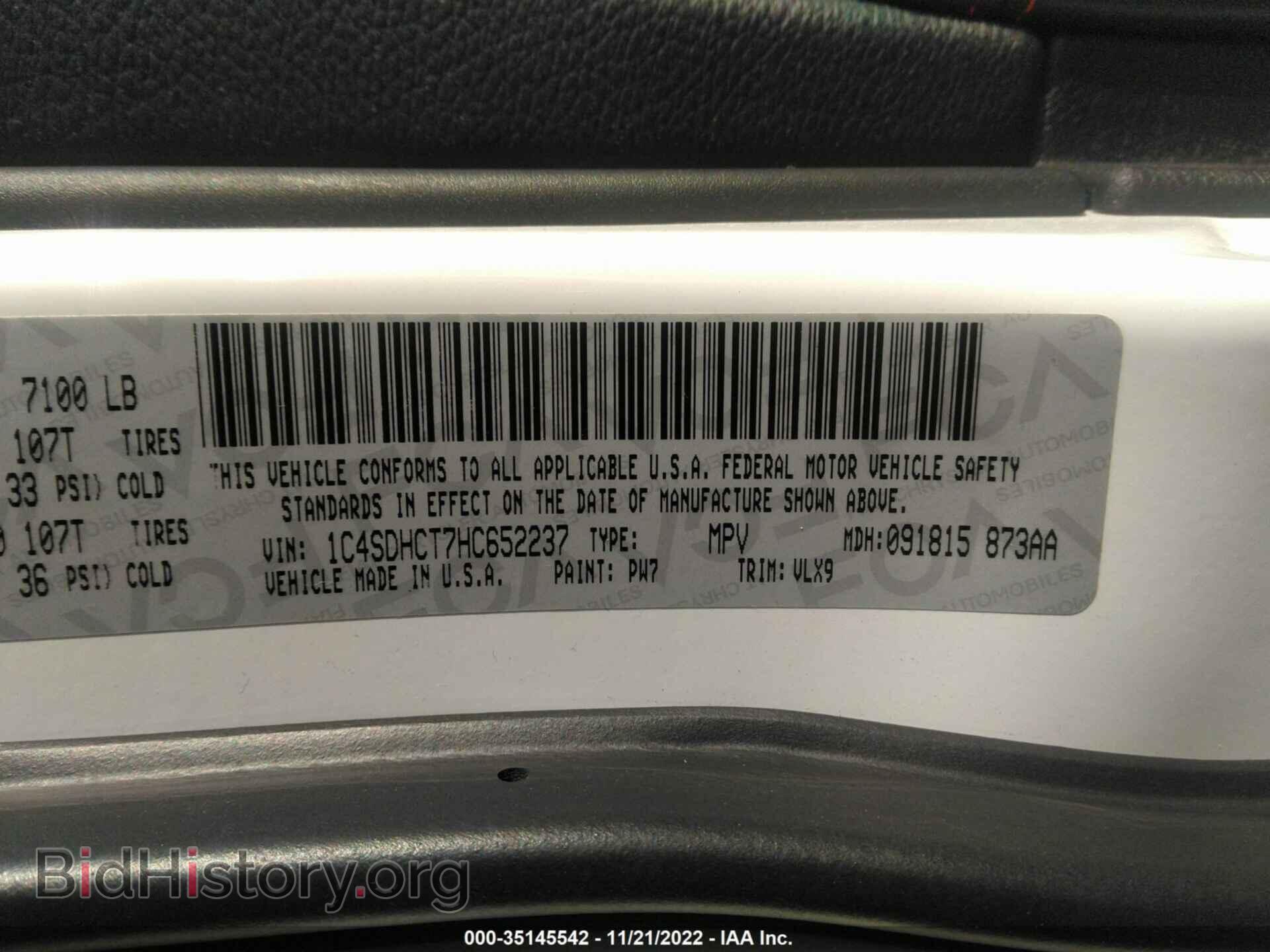 2017 DODGE DURANGO - VIN: 1C4SDHCT7HC652237 - Фото 9