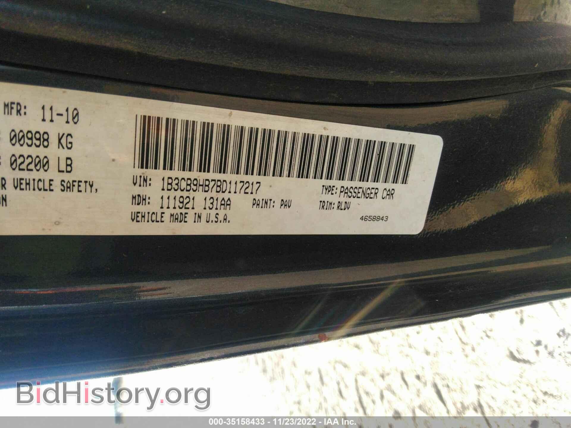 2011 DODGE CALIBER - VIN: 1B3CB9HB7BD117217 - Фото 9