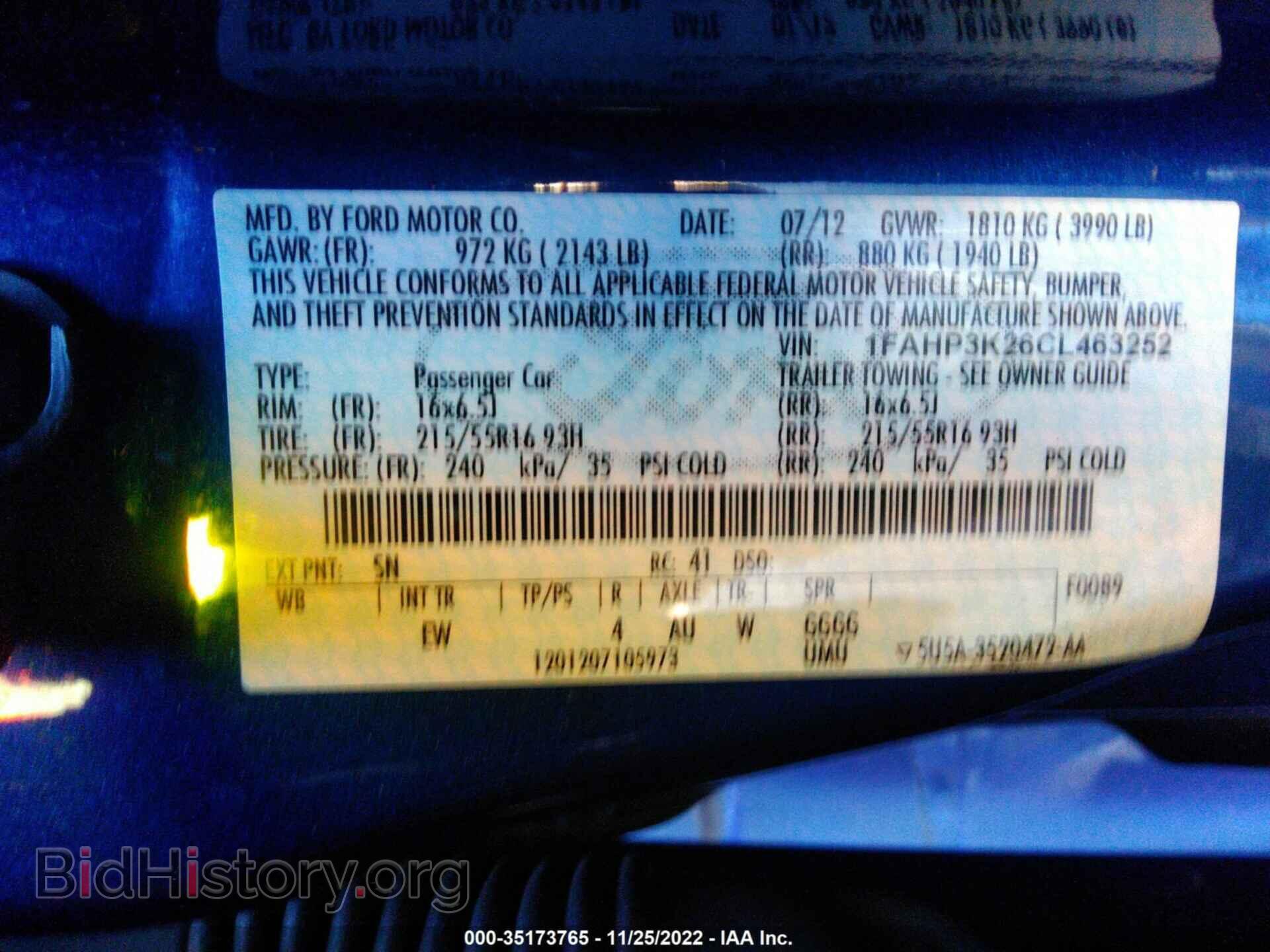 2012 FORD FOCUS - VIN: 1FAHP3K26CL463252 - Фото 9