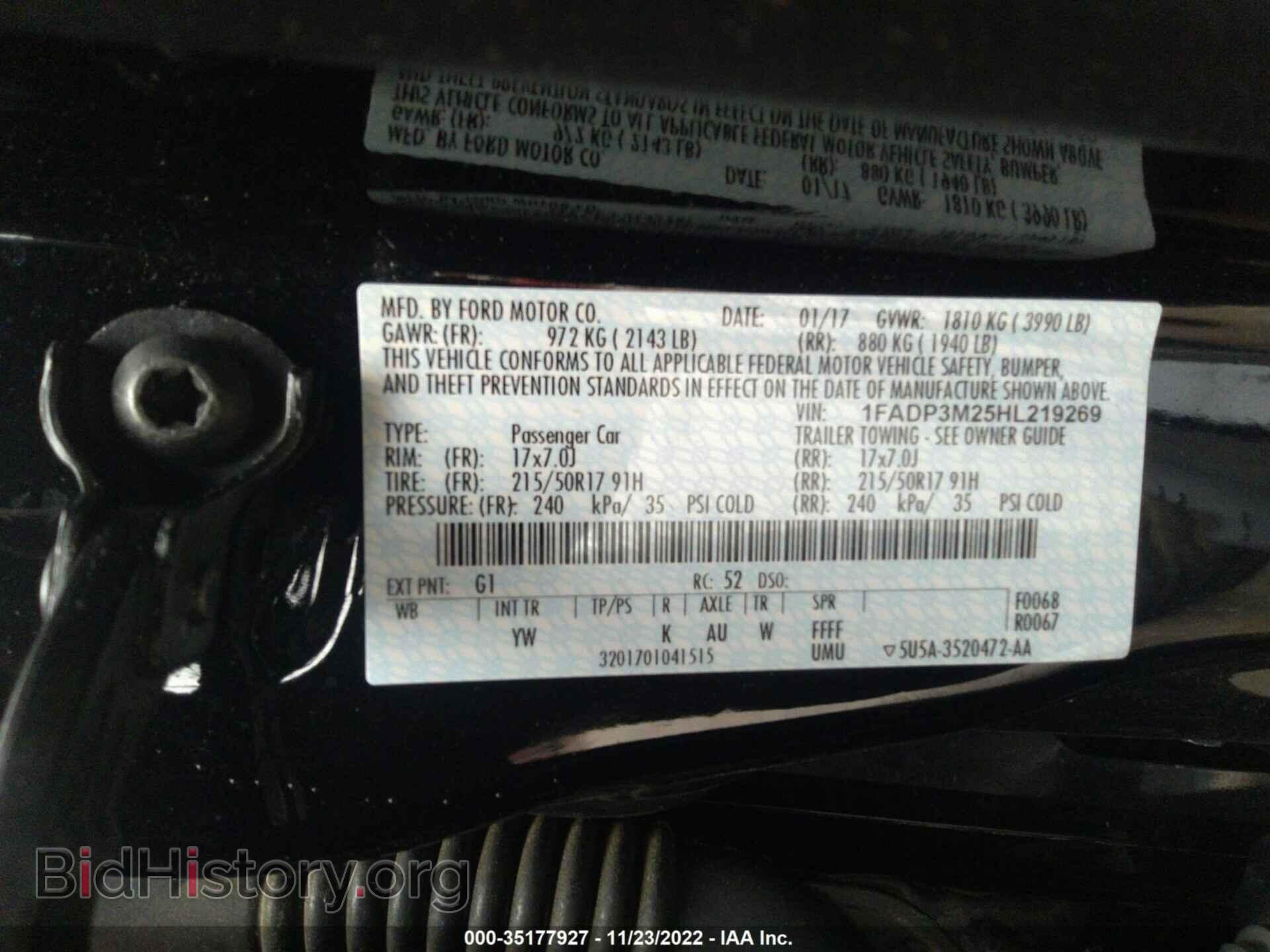 2017 FORD FOCUS - VIN: 1FADP3M25HL219269 - Фото 9