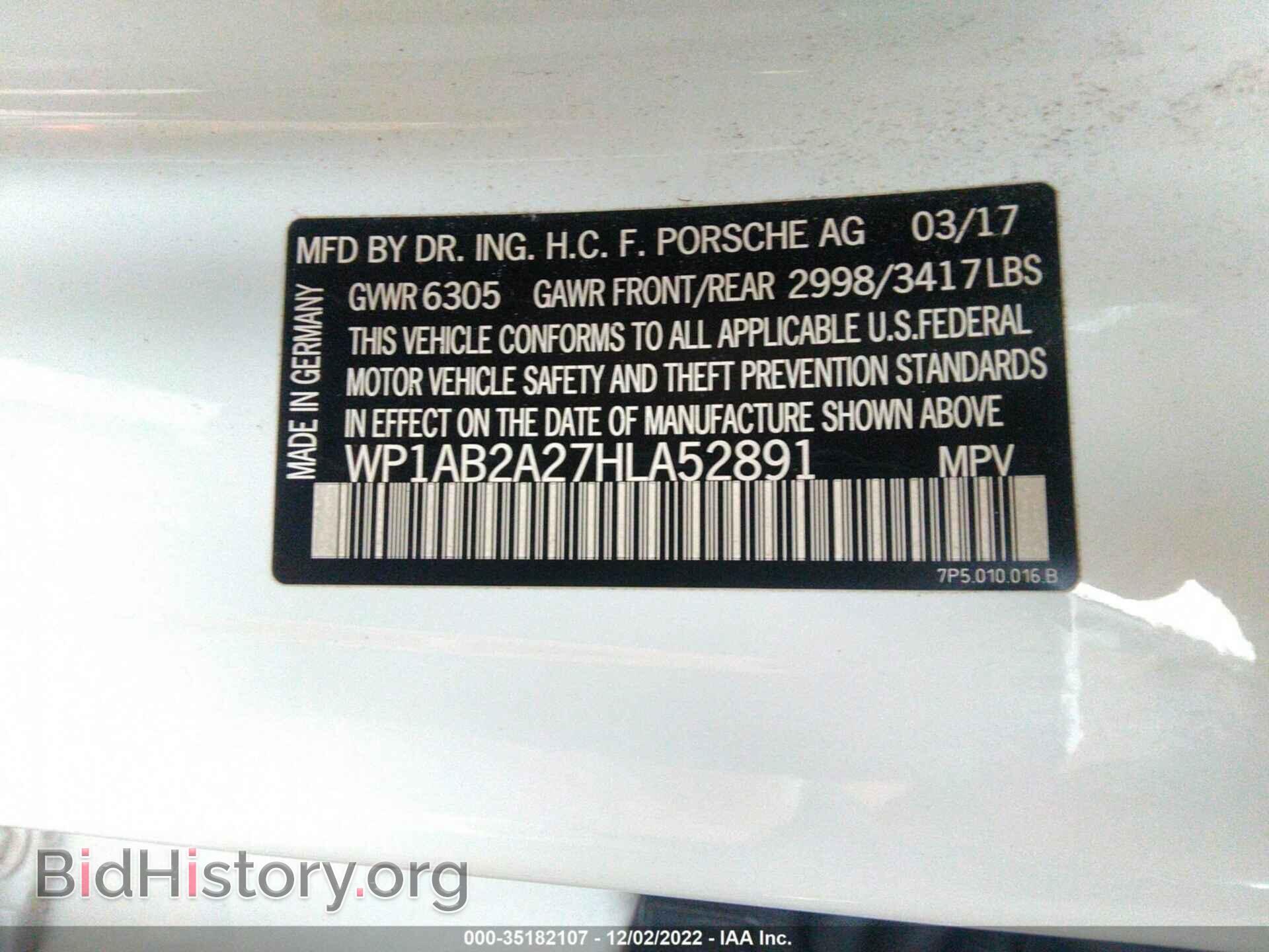 2017 PORSCHE CAYENNE - VIN: WP1AB2A27HLA52891 - Фото 9