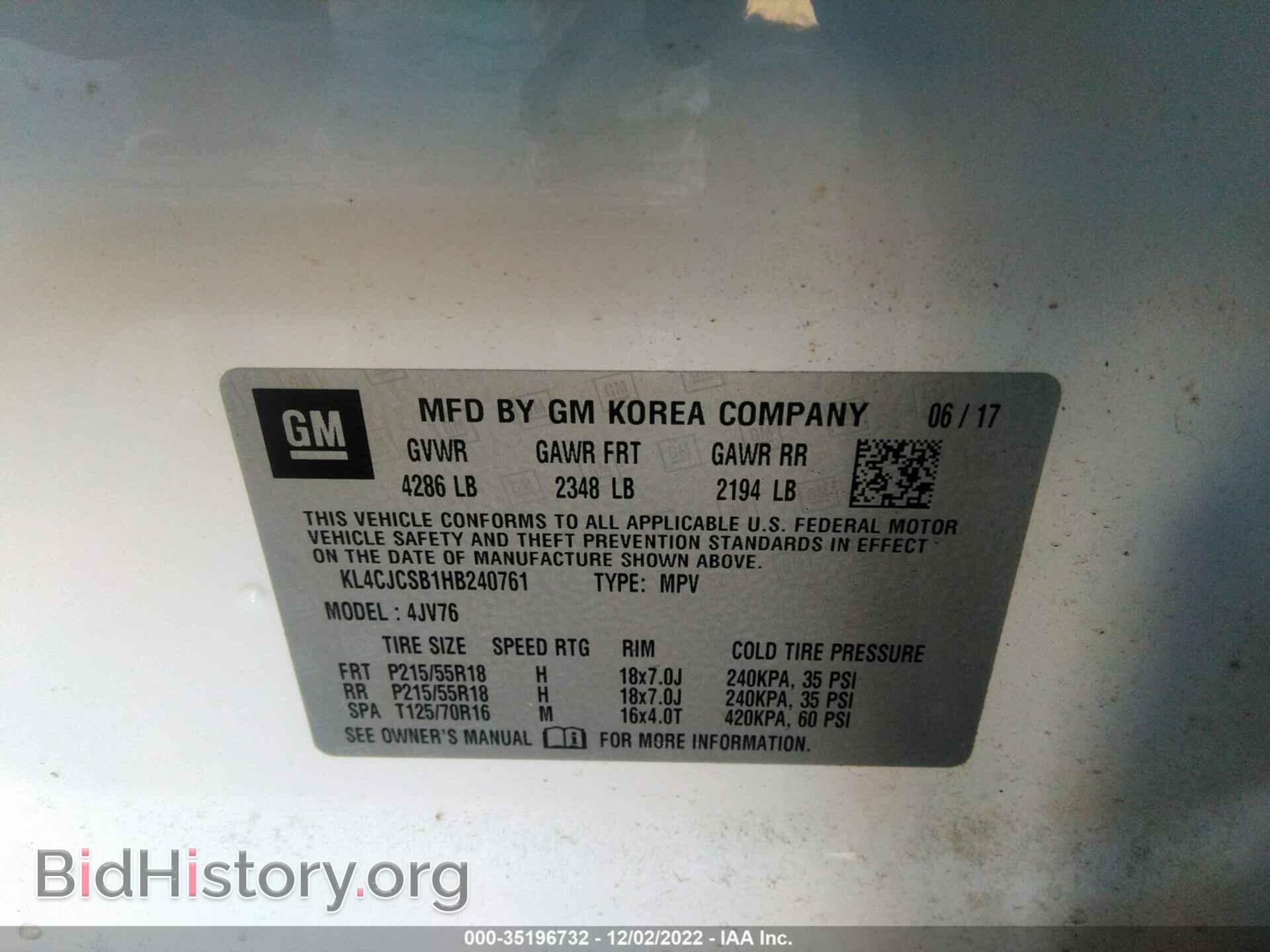 2017 BUICK ENCORE - VIN: KL4CJCSB1HB240761 - Фото 9